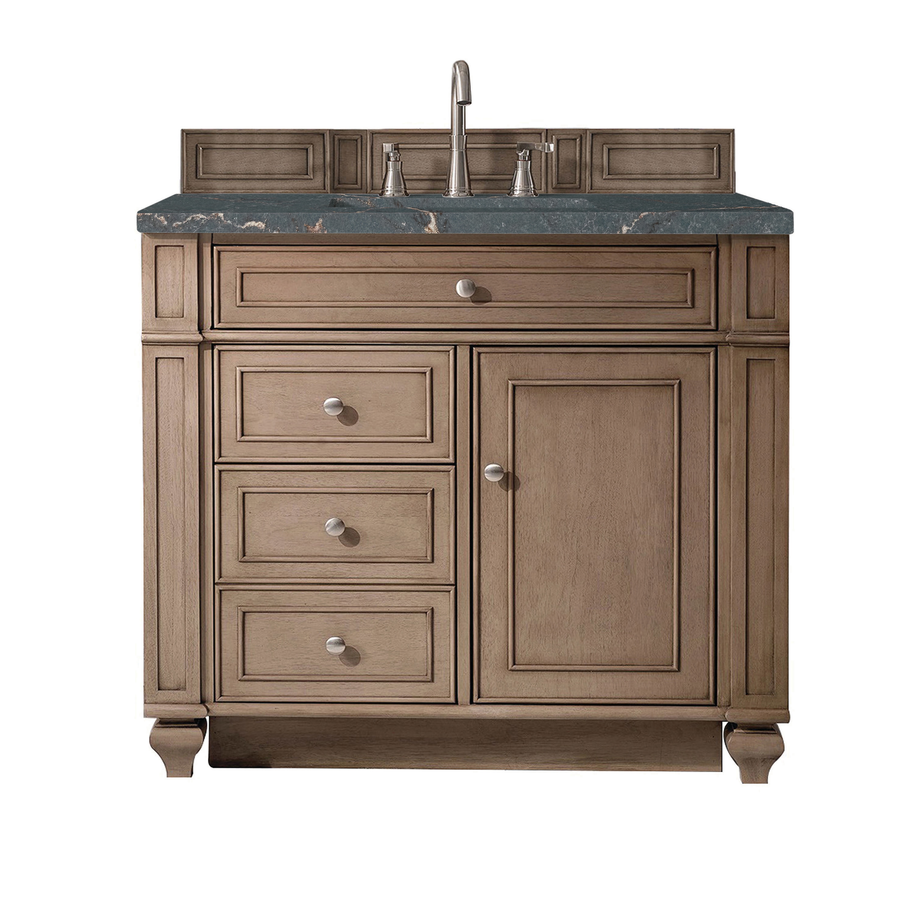 Bristol 36'' Dark Wood Single Vanity with Plywood Veneer