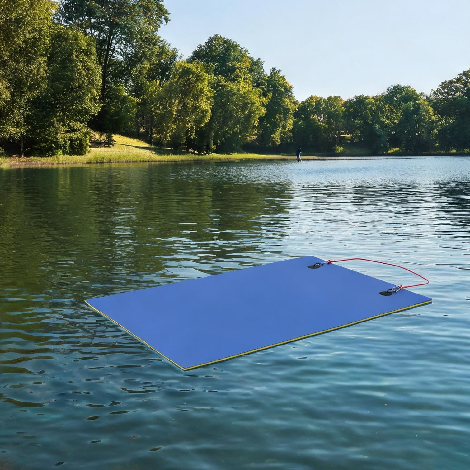 BBabe Blue XPE Floating Water Mat 107.5 x 71.1 Inches Supports Up to 484 Pounds Two-Person Design