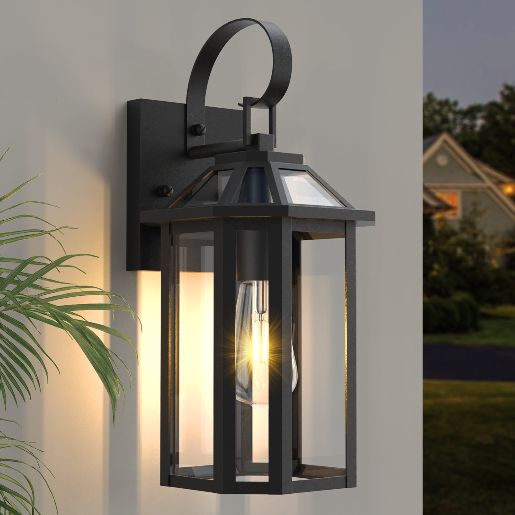 Maxax Montpelier 1 -Light 15.5-in H Matte Black Hardwired Outdoor Wall Light