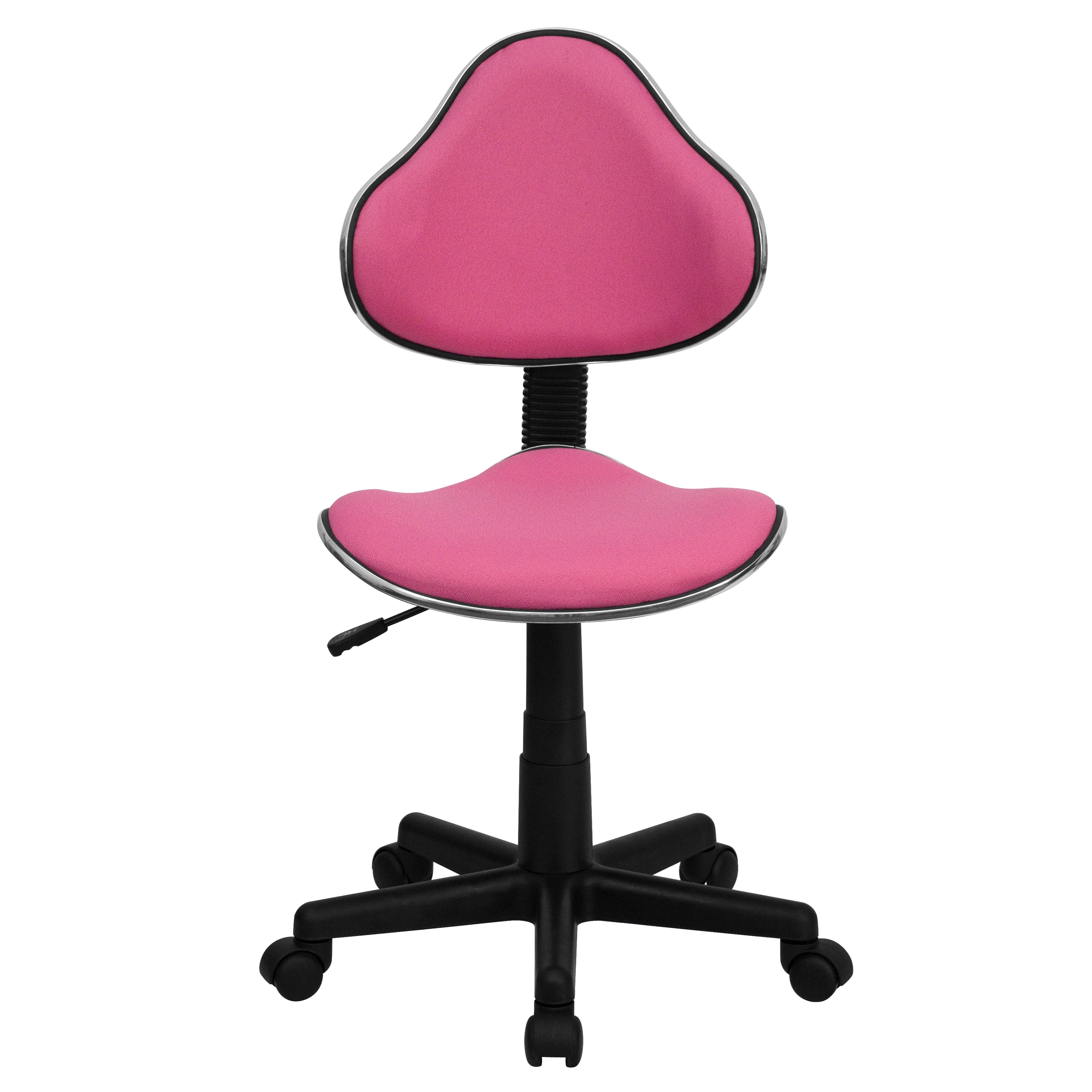 Swivel Pink Polyester Low-Back Task Chair