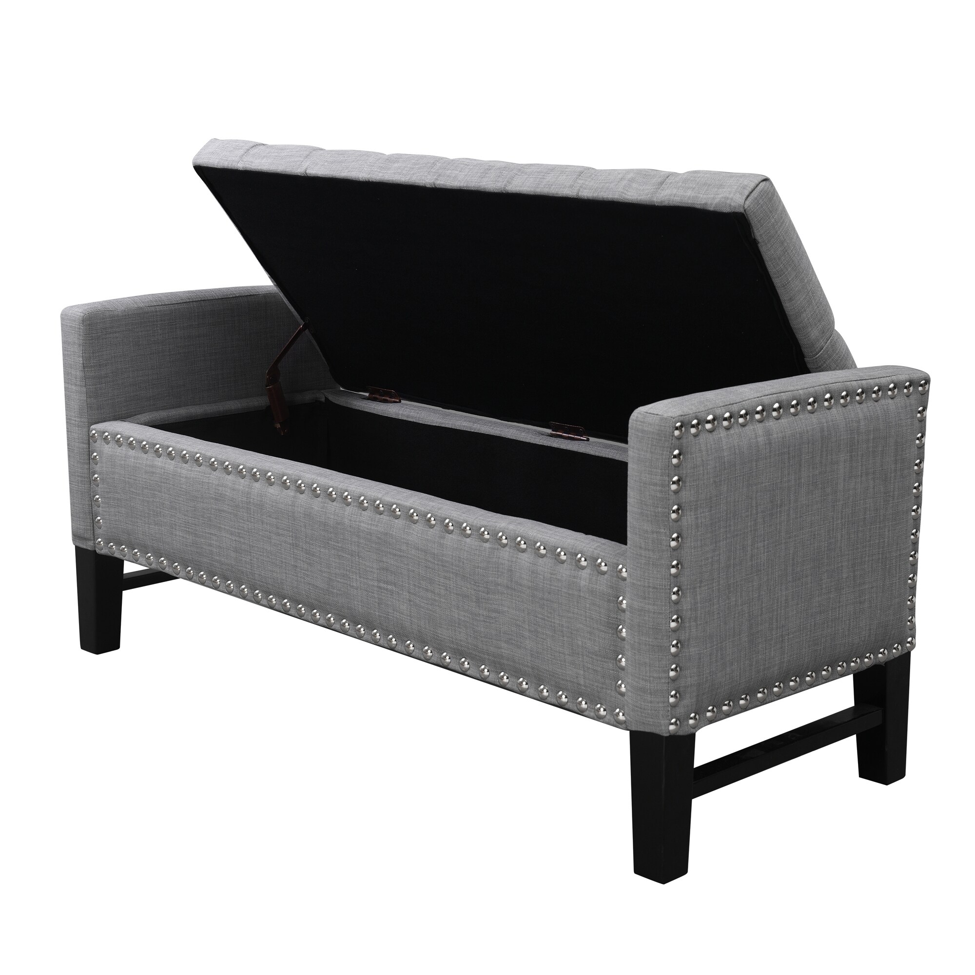 Inspired Home Emmaline Modern Light Grey Storage Bench With Storage 50   42128108 