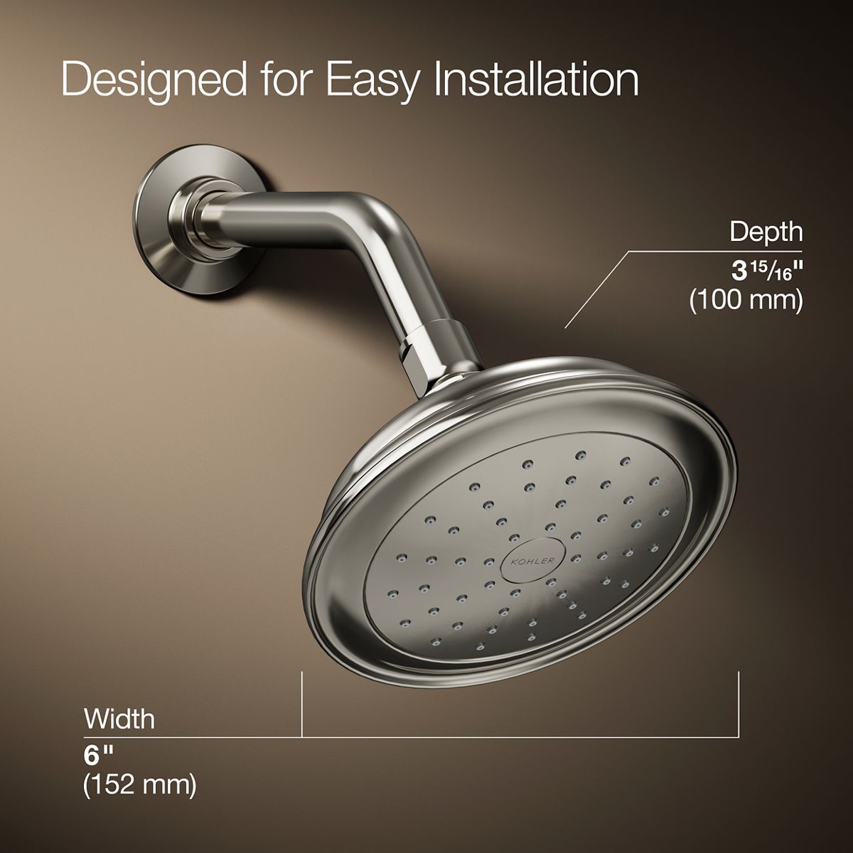 KOHLER K-72774-G-SN Fixed-Showerhead - View #3