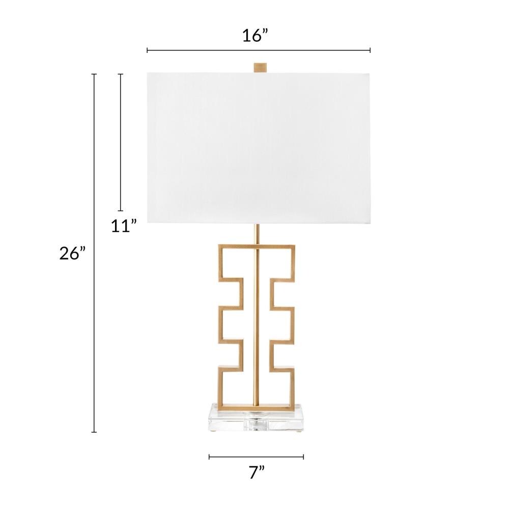 nuLOOM 28-in Brass LED Table Lamp with Fabric Shade at Lowes.com