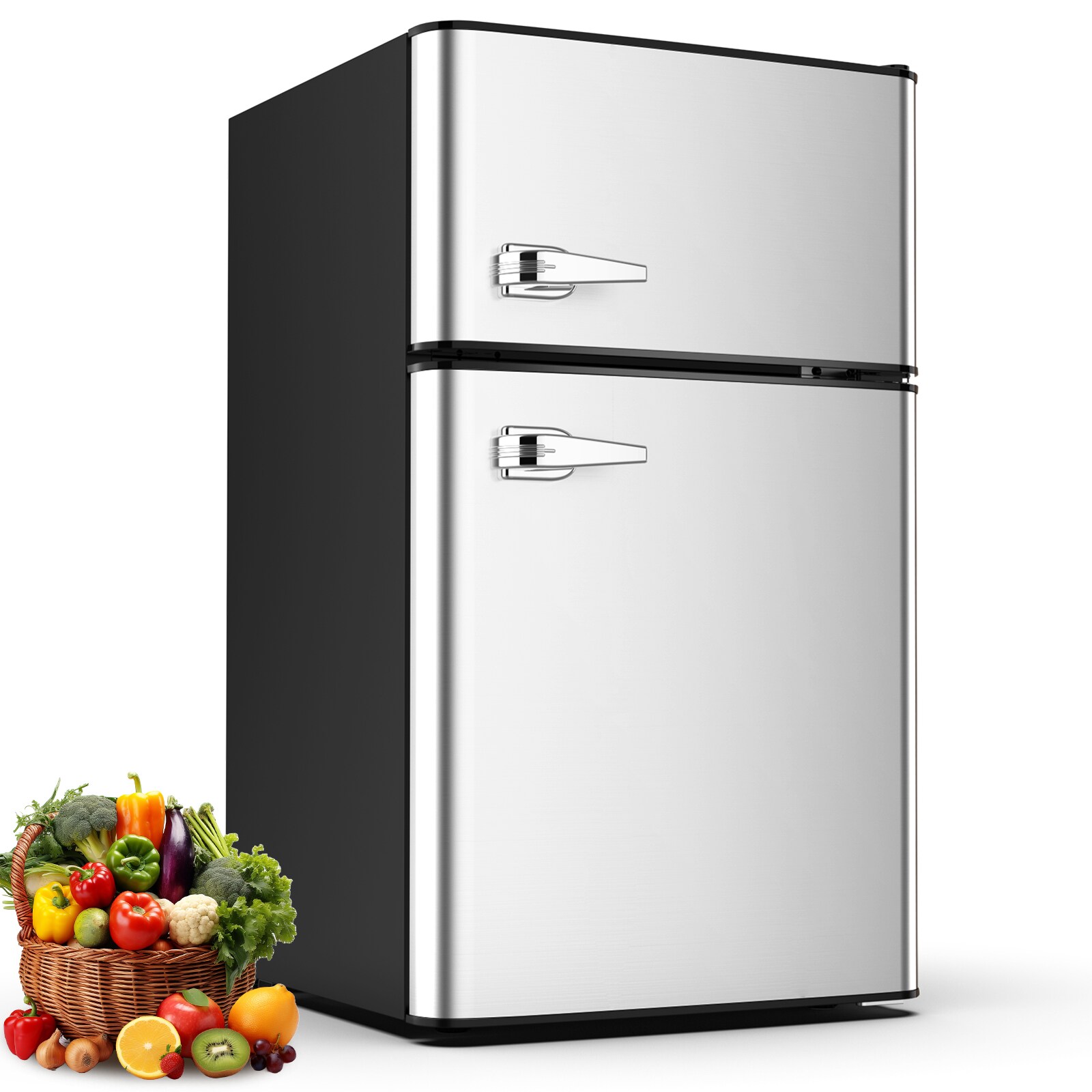 COWSAR LSF58MF90GY 3.2-Cu. Feet Mini Fridge with Freezer ( Grey )