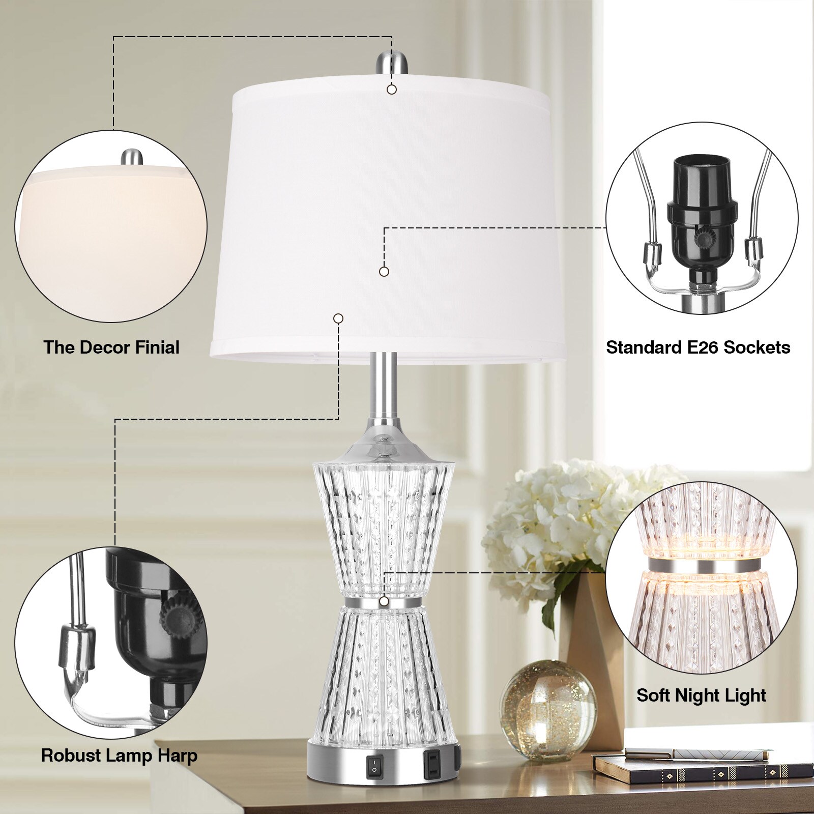 UrFurnishings TD-107 Table-Lamps - View #4