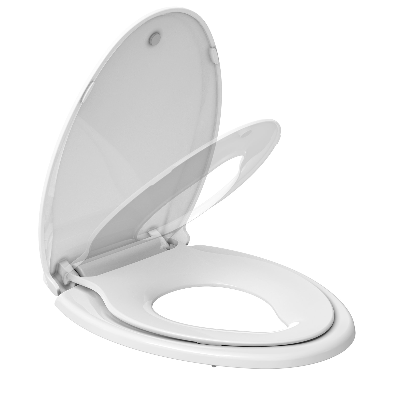 Garvee 19 Inch Elongated White Soft Quiet Close Magnetic Potty Training Toilet Seat for Adult and Child