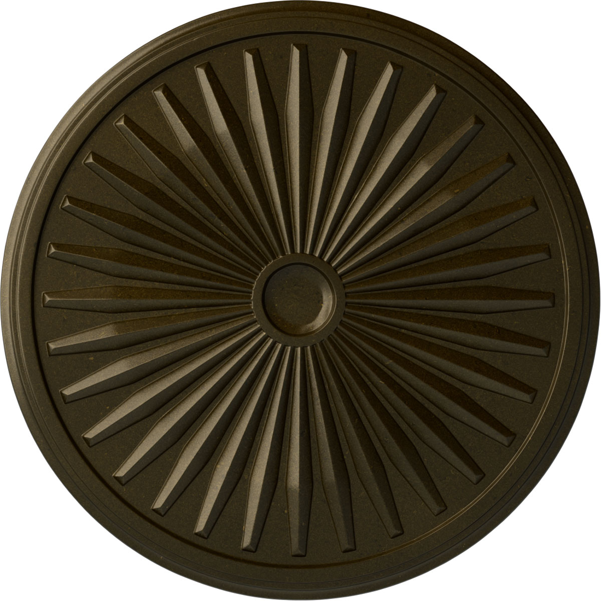 Ekena Millwork CM33LEGGS Leandros 33.125-in W x 33.125-in L Painted Green Gold Polyurethane Whole Ceiling Medallion