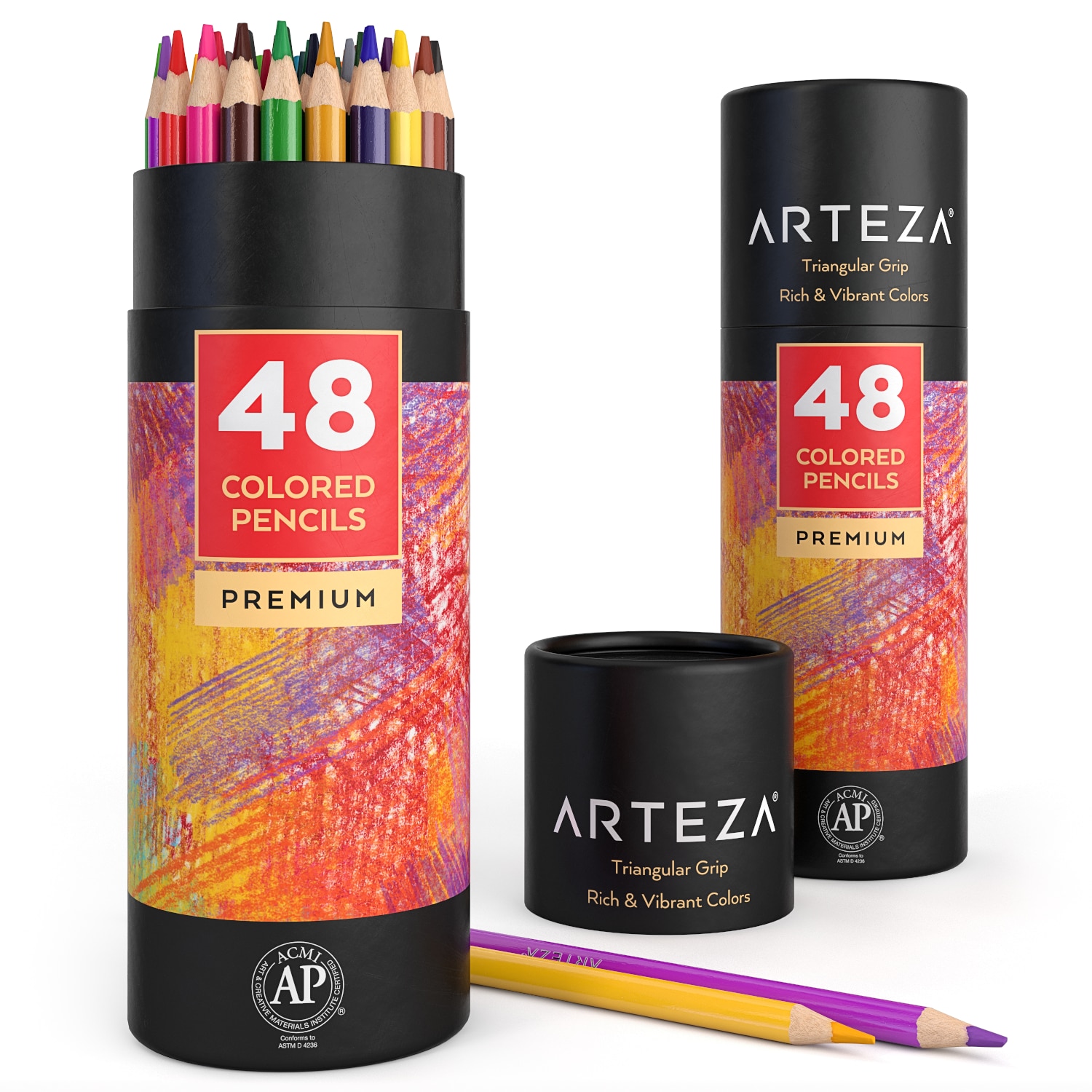 ARTEZA Arteza Colored Pencils, Triangle-shaped, Assorted Colors