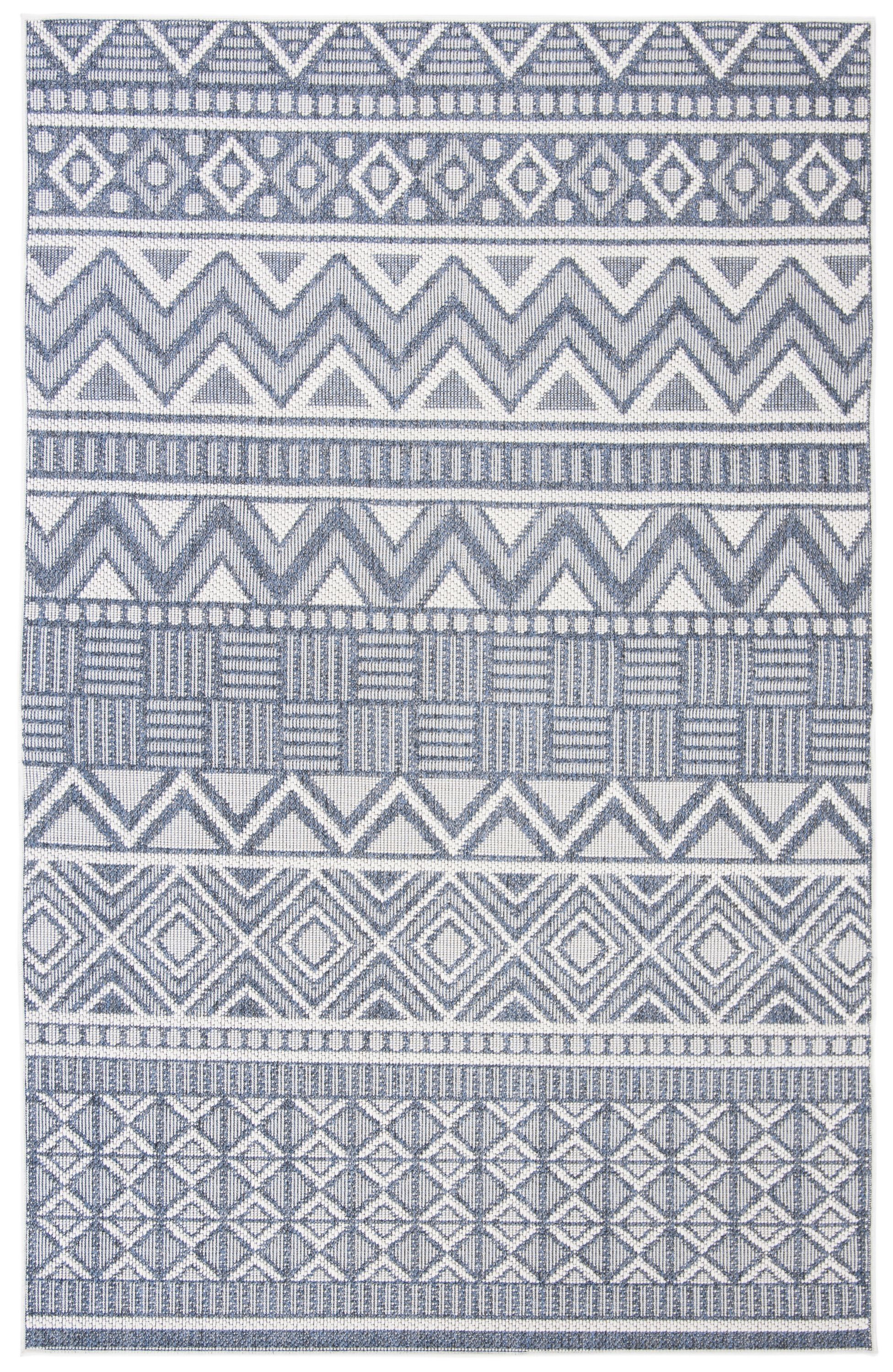 Safavieh BMU818N-8 Bermuda Andros 8 x 10 (ft) Loomed Polypropylene Navy/Creme Rectangular Indoor/Outdoor Abstract Coastal Area rug