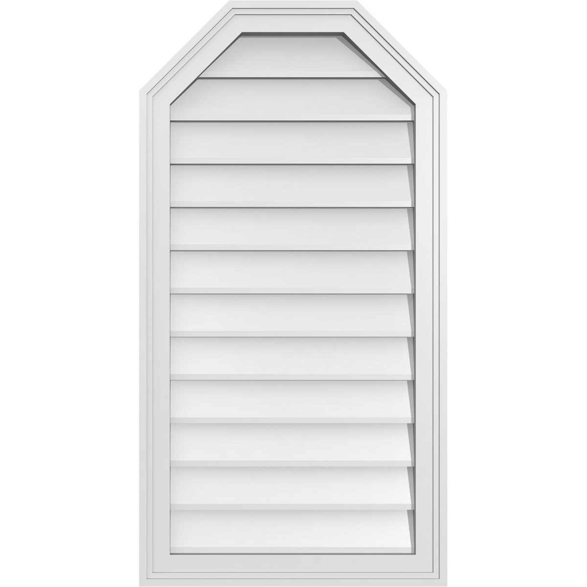 Ekena Millwork GVPOT20X3802SN 20-Inches x 38-Inches Off-white Octagon PVC Gable Louver Vent