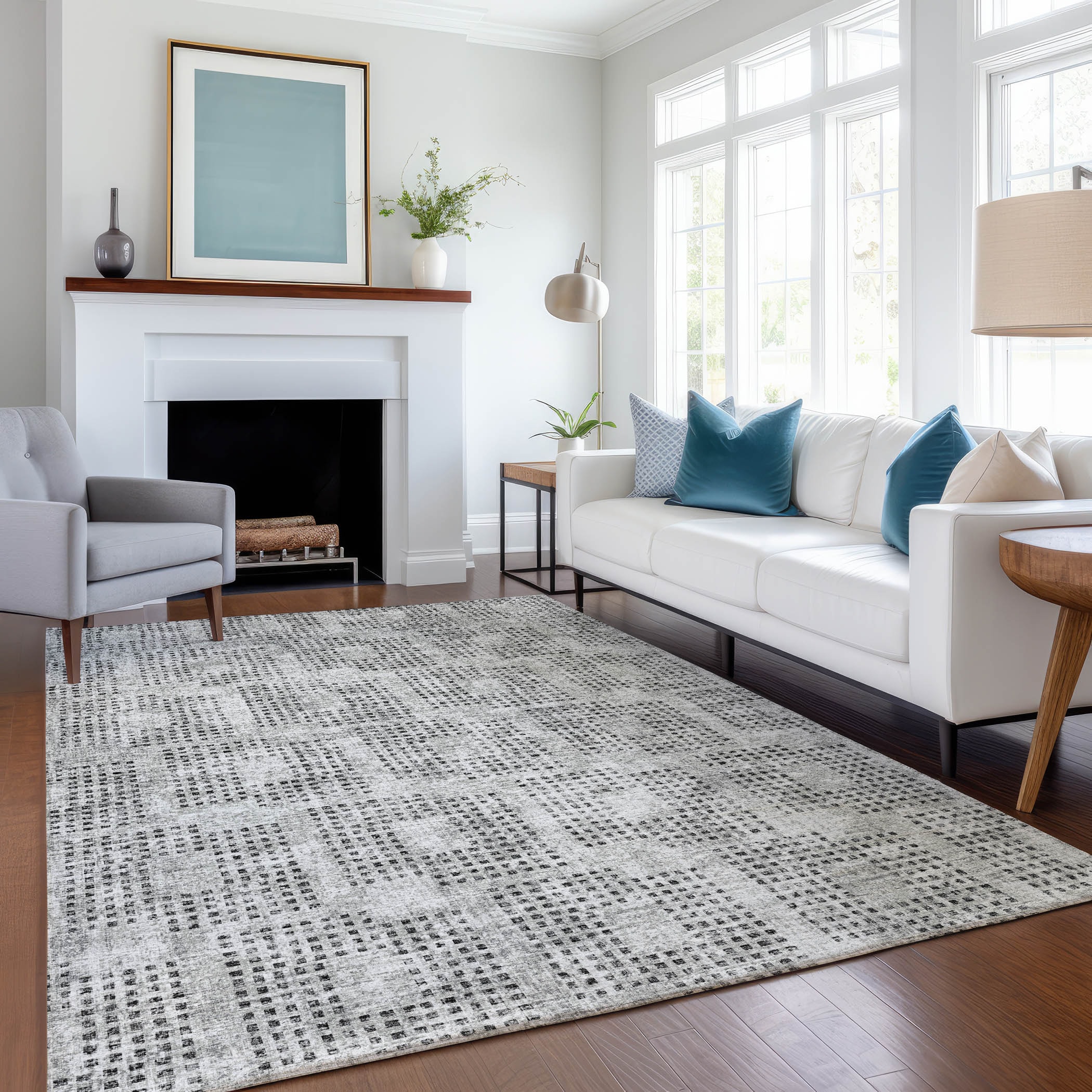 Addison Rugs AMF33GY5X8 Mayfield AMF33GY 5 x 7 (ft) Loomed Polyester Gray Rectangular Indoor Abstract Machine washable Area rug