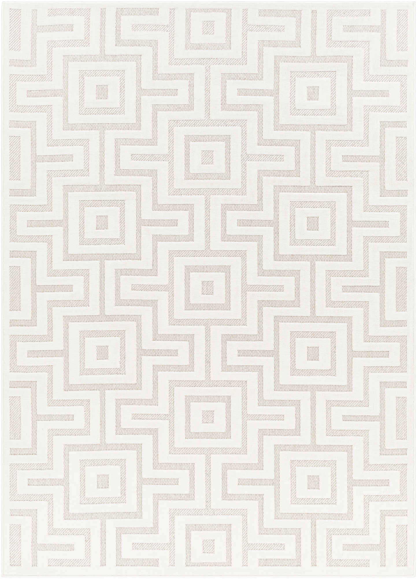 Livabliss SFG2345-537 5 x 8 (ft) Polypropylene Cream Rectangular Indoor/Outdoor Geometric Area rug