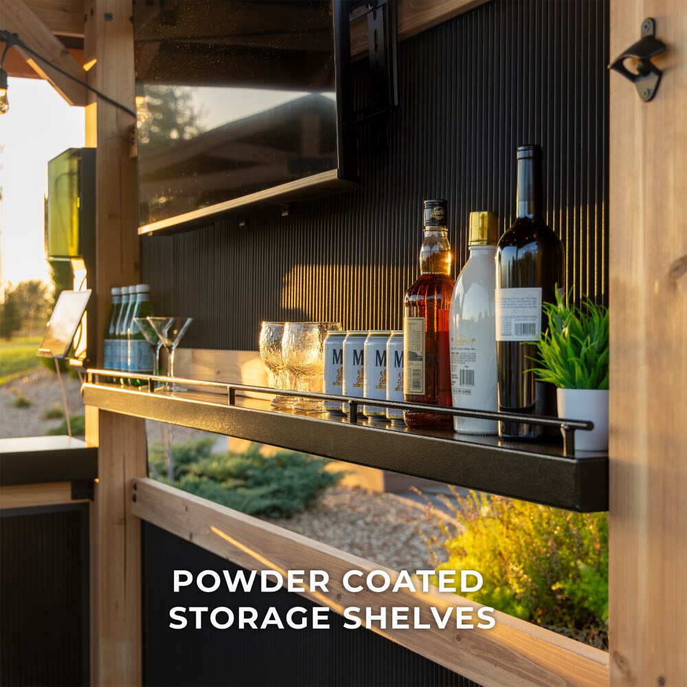Palisade Cedar Wood Outdoor Bar with Galvanized Steel Roof