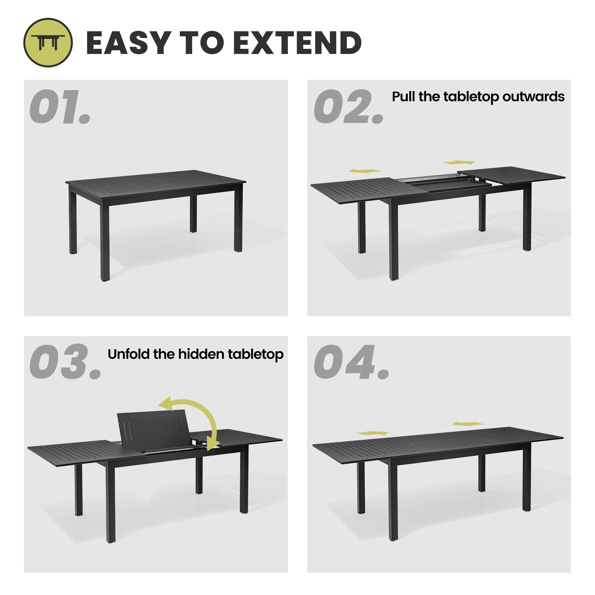 Crestlive Products CL-TB037BLK Patio-Tables - View #4