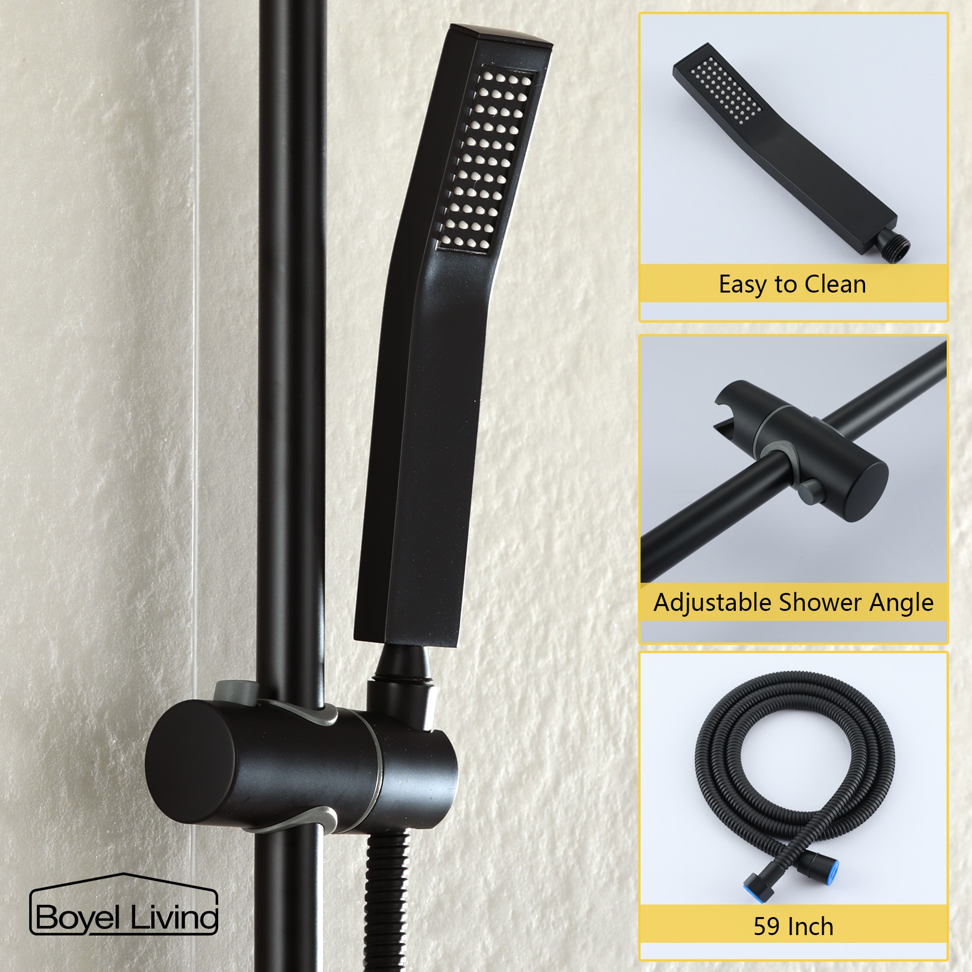 Clihome MS-A3808-10MB Showerhead-Bar-Panels - View #5