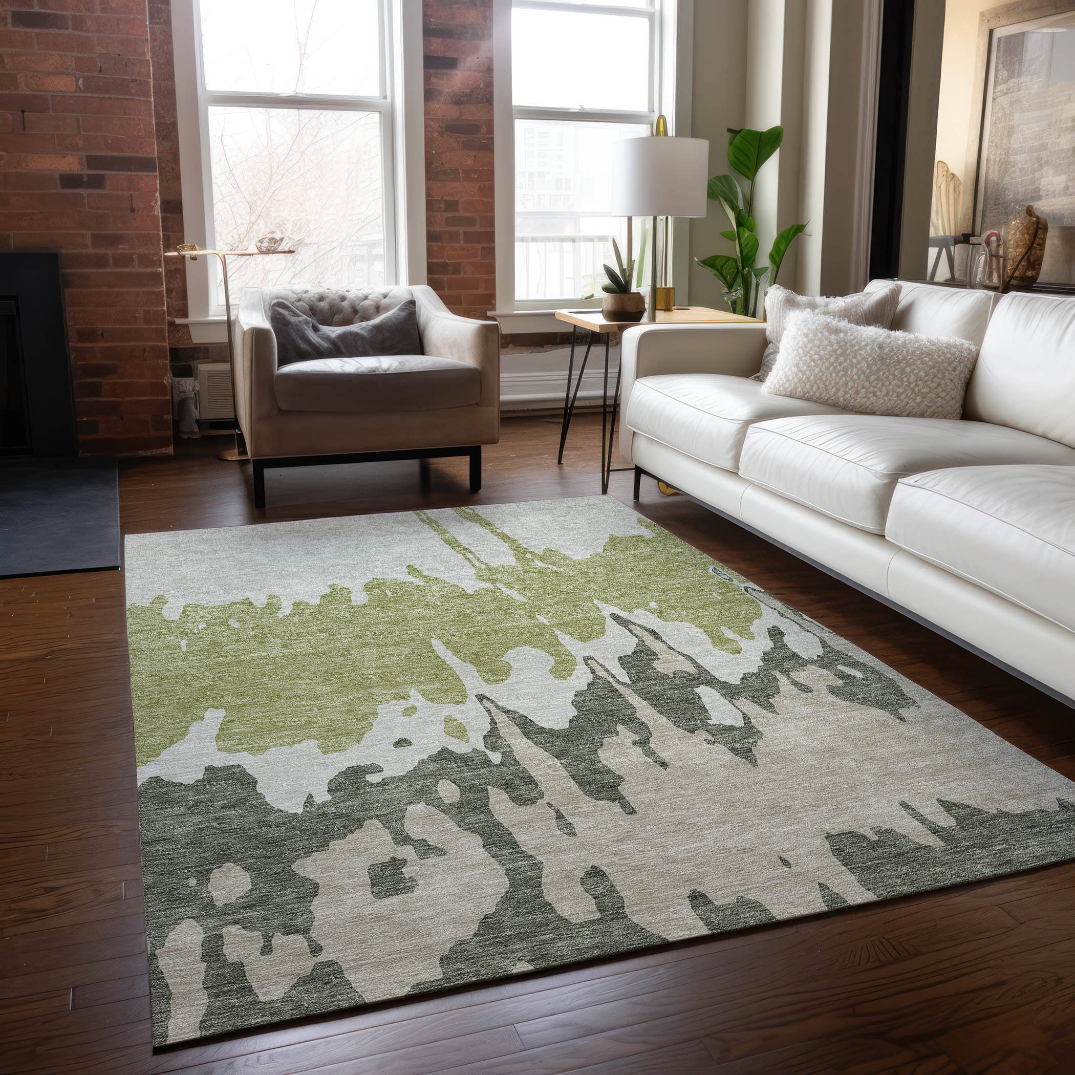 Addison Rugs ACN961AL8X10 Chantille ACN961AL 8 x 10 (ft) Loomed Polyester Aloe Rectangular Indoor/Outdoor Machine washable Area rug