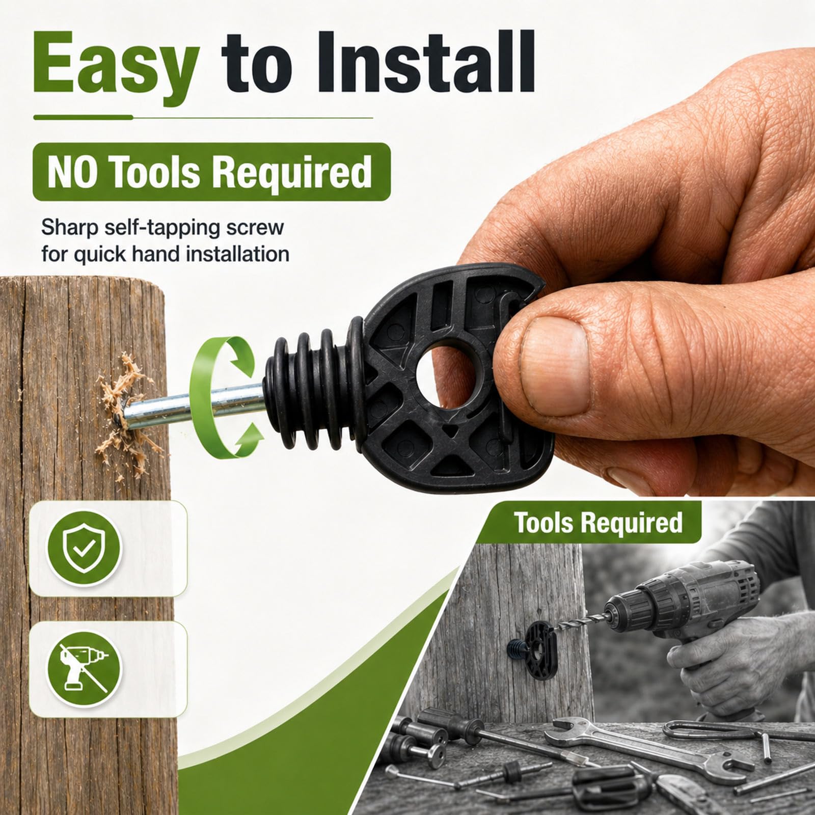 Afoxsos Electric Fence Wire Insulator Stand Off Screw in Insulator ...