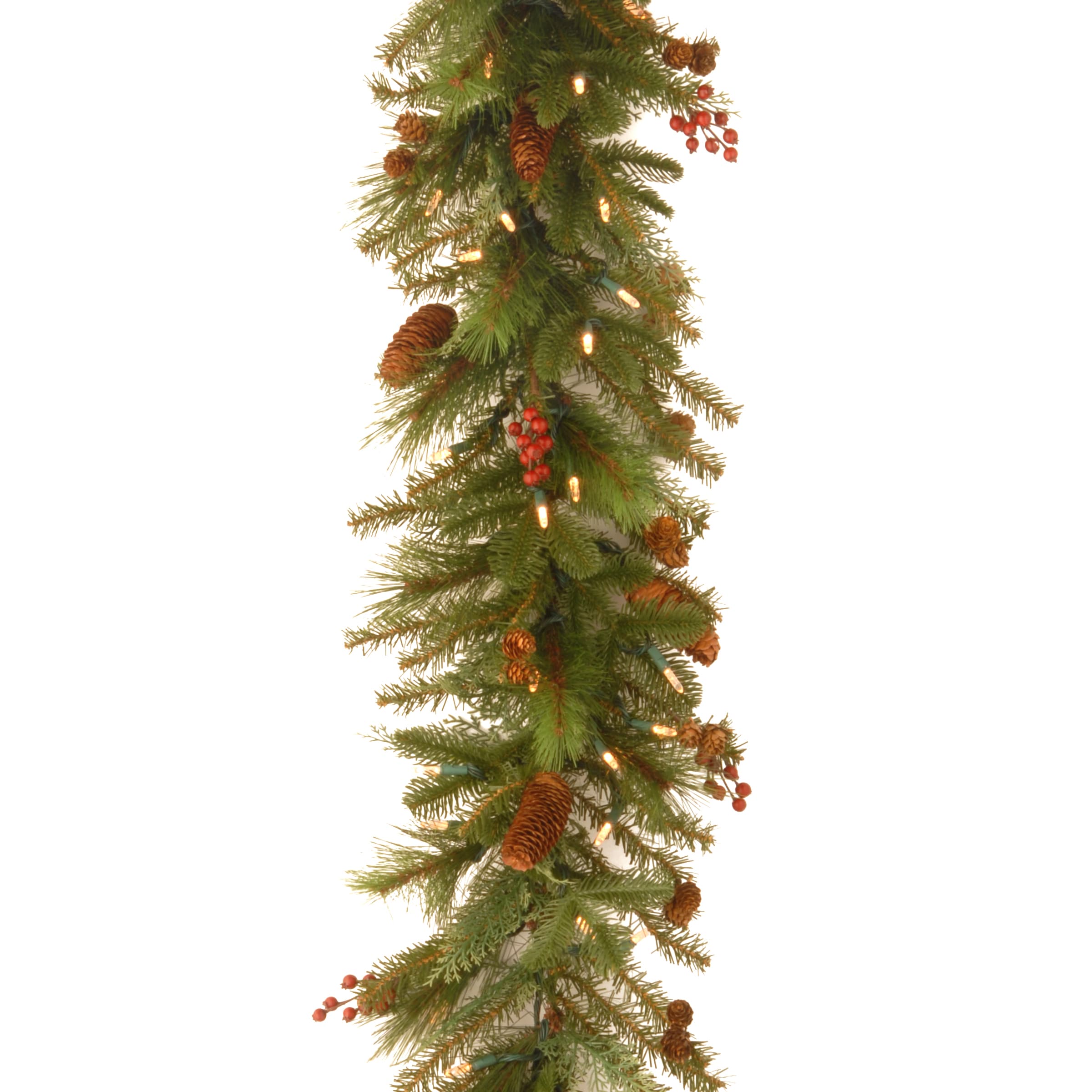 National Tree Company NL13-300L-6B-1 Indoor/Outdoor Pre-lit Electrical outlet 6-Feet Branch Artificial Garland with White LED Lights