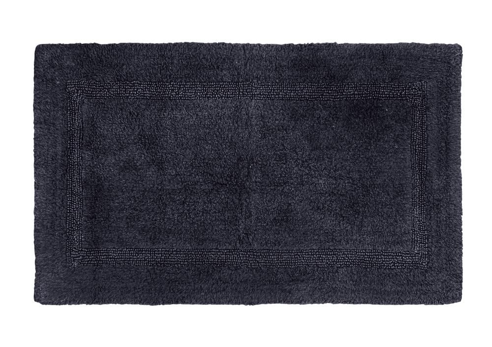 Better Trends Racine Stone Wash Bath Rug 21-in x 34-in Navy Cotton Bath Rug  in the Bathroom Rugs & Mats department at