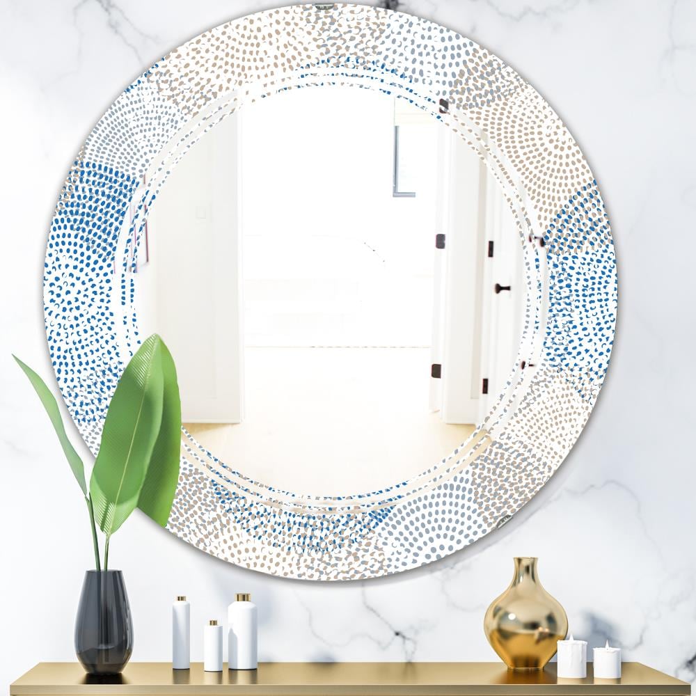 Designart Designart Mirrors 24-in W x 24-in H Round Blue Polished ...