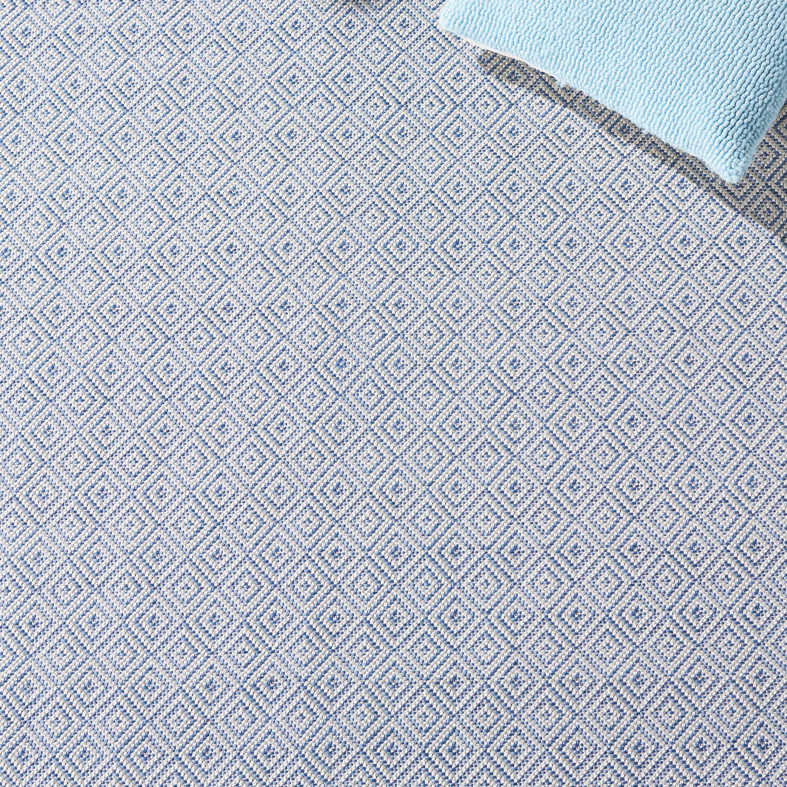 Hampton Grey and Blue Rectangular Wool Area Rug