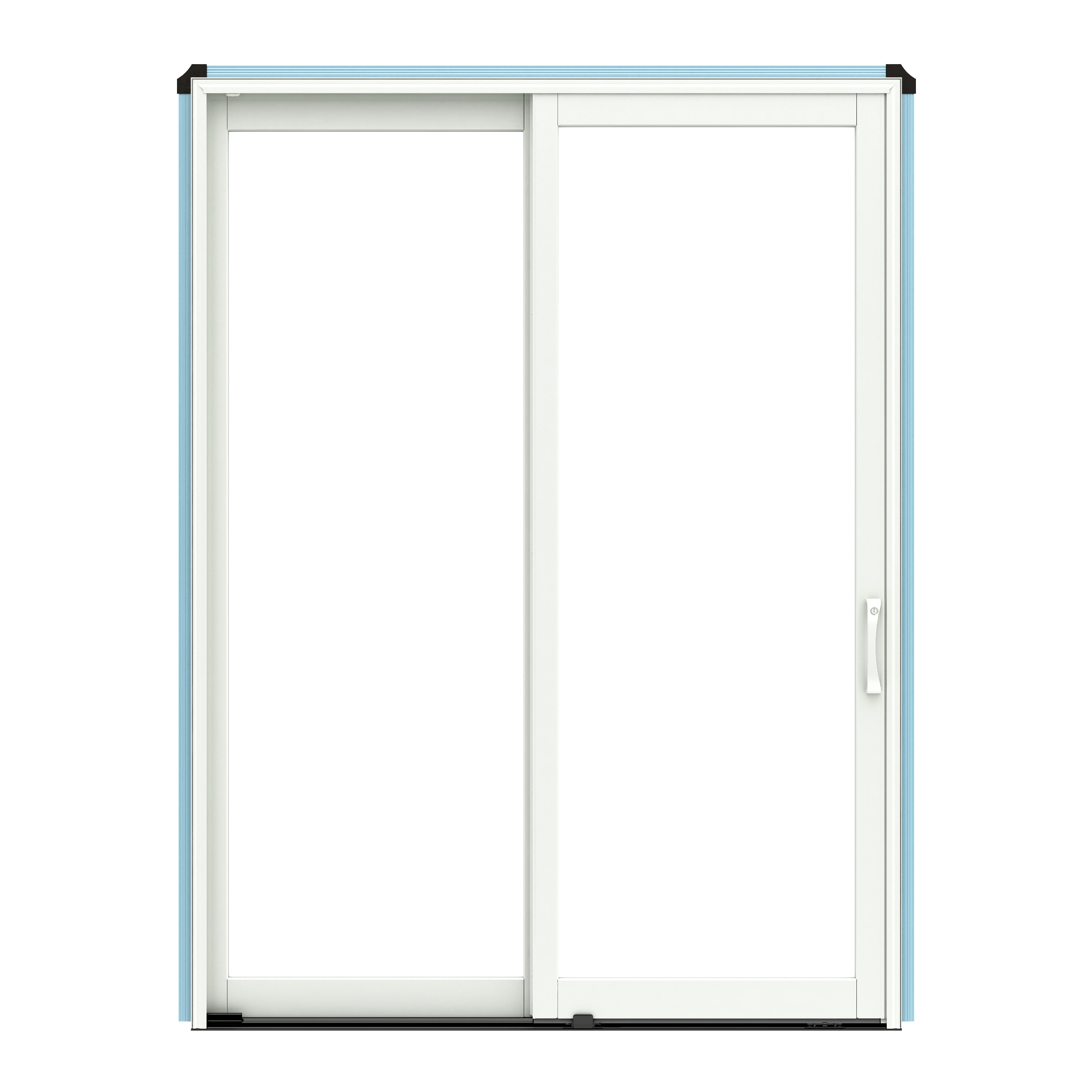 Lifestyle Series 96-in x 96-in Low-e Argon White Wood Sliding Right-Hand Sliding Double Patio Door | - Pella 1000012186