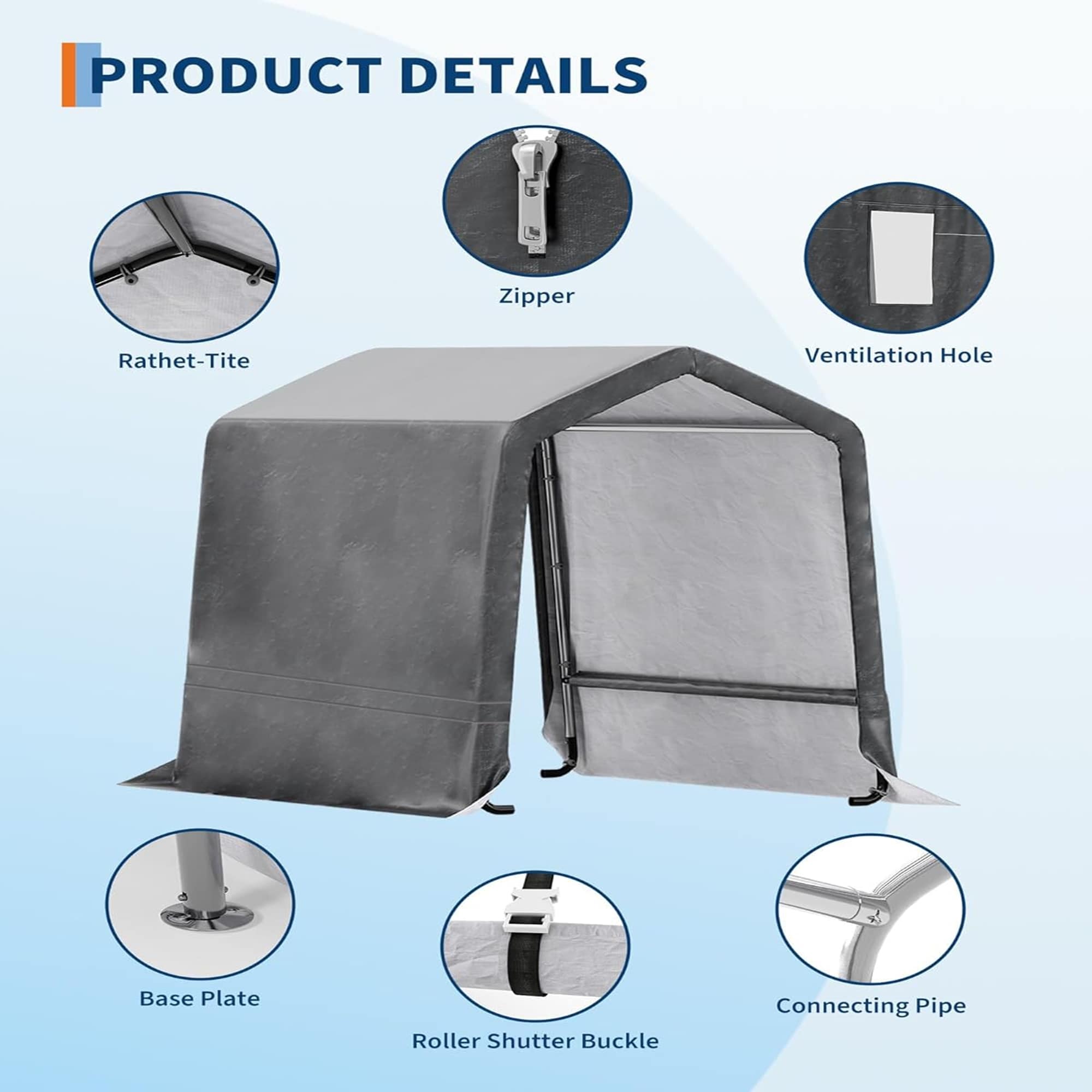 Qeetex LSHQQPPG-33AEHWAM Carport-Covers - View #5
