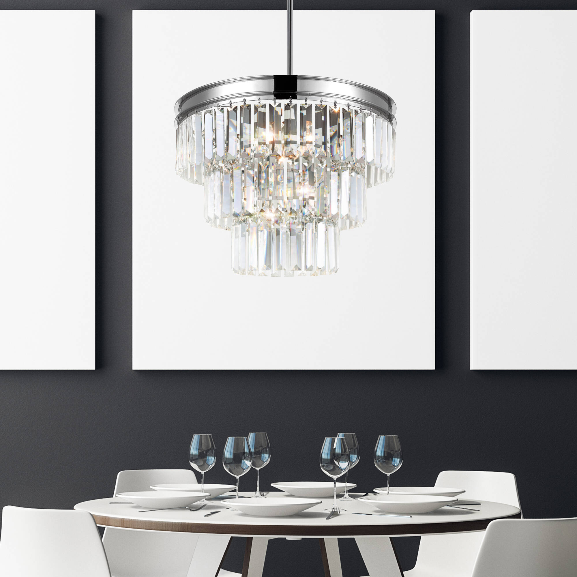 CWI Lighting 9969P24-12-601 Weiss 12 -Light Chrome Traditional Crystal For Use in Bathrooms, Bedrooms, Dining Rooms, Foyers, Kitchens, Living Rooms Chandelier