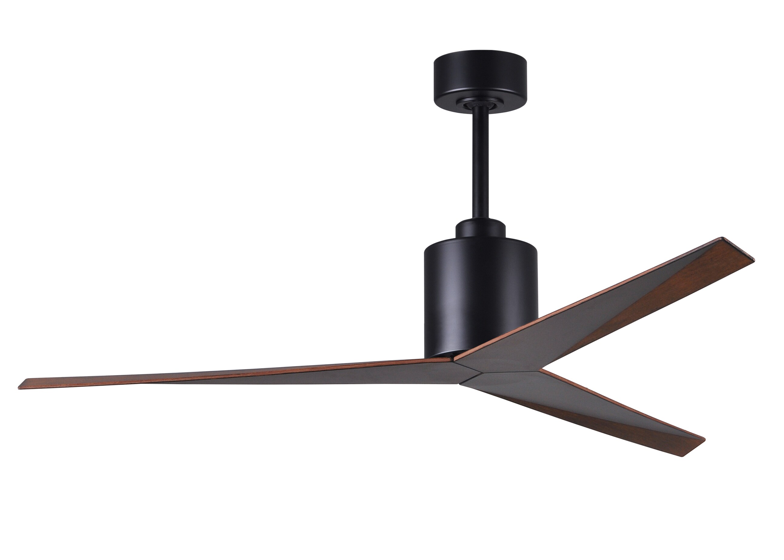 Matthews Fan Company EK-BK-WN Eliza 56-in Outdoor Matte Black with Walnut Tone Blades Ceiling Fan Without Light - Remote Included ( 3 -Blade )
