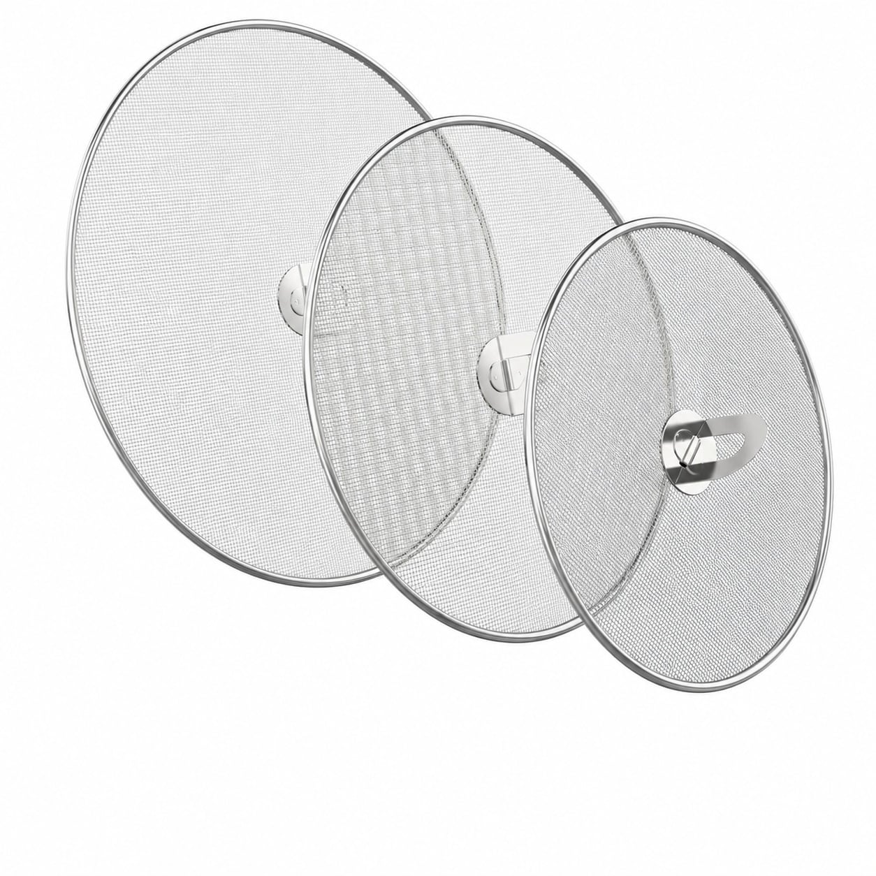 Aoibox  3 Pack Stainless Steel Splatter Screen Set with Foldable Handle 10 in 11 5 in 13 in with Oven