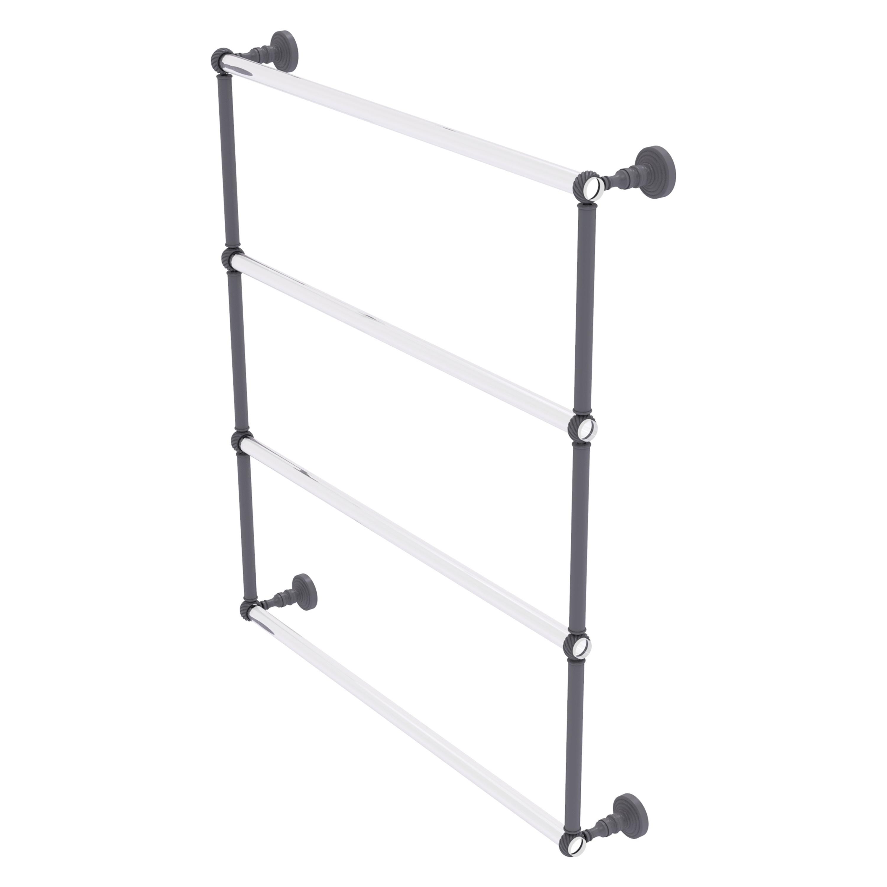Allied Brass PG-28T-30-GYM Pacific Grove 30-in double Matte Gray Wall mount 4-tier Towel Bar