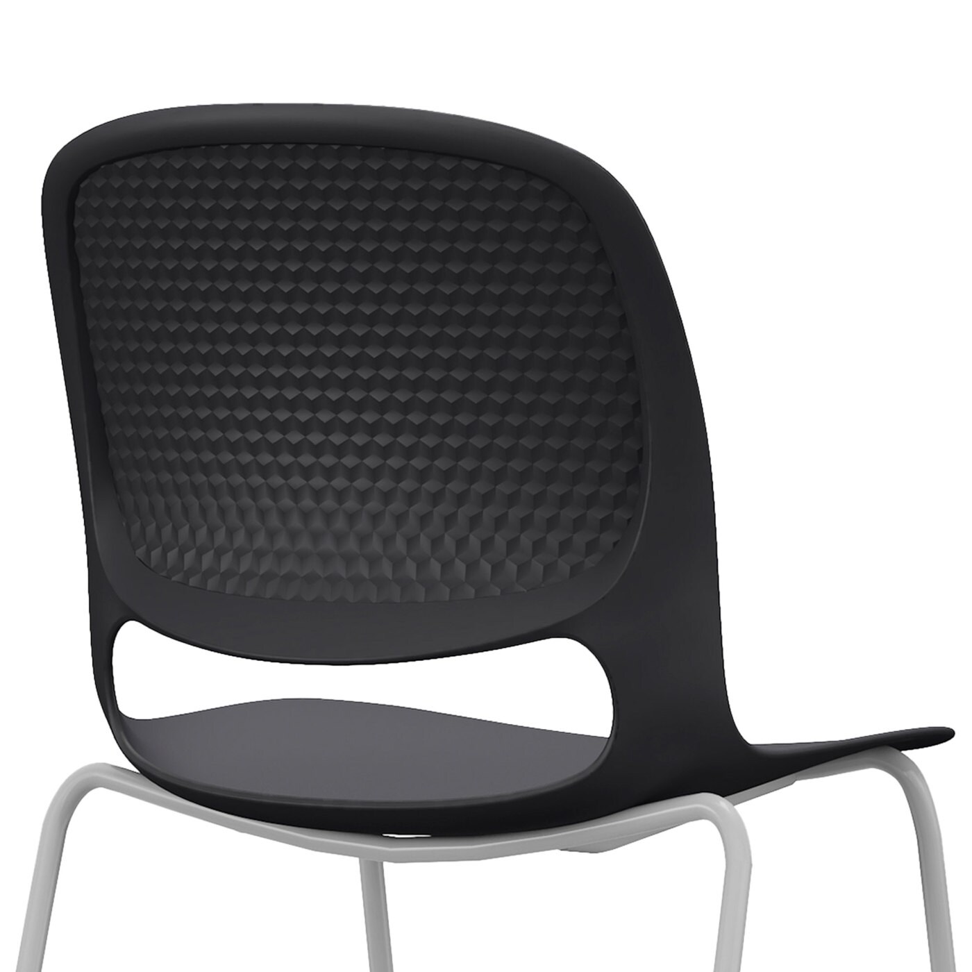 Streamdale Furniture Streamdale Modern Black Stacking Chairs Set of 4 ...