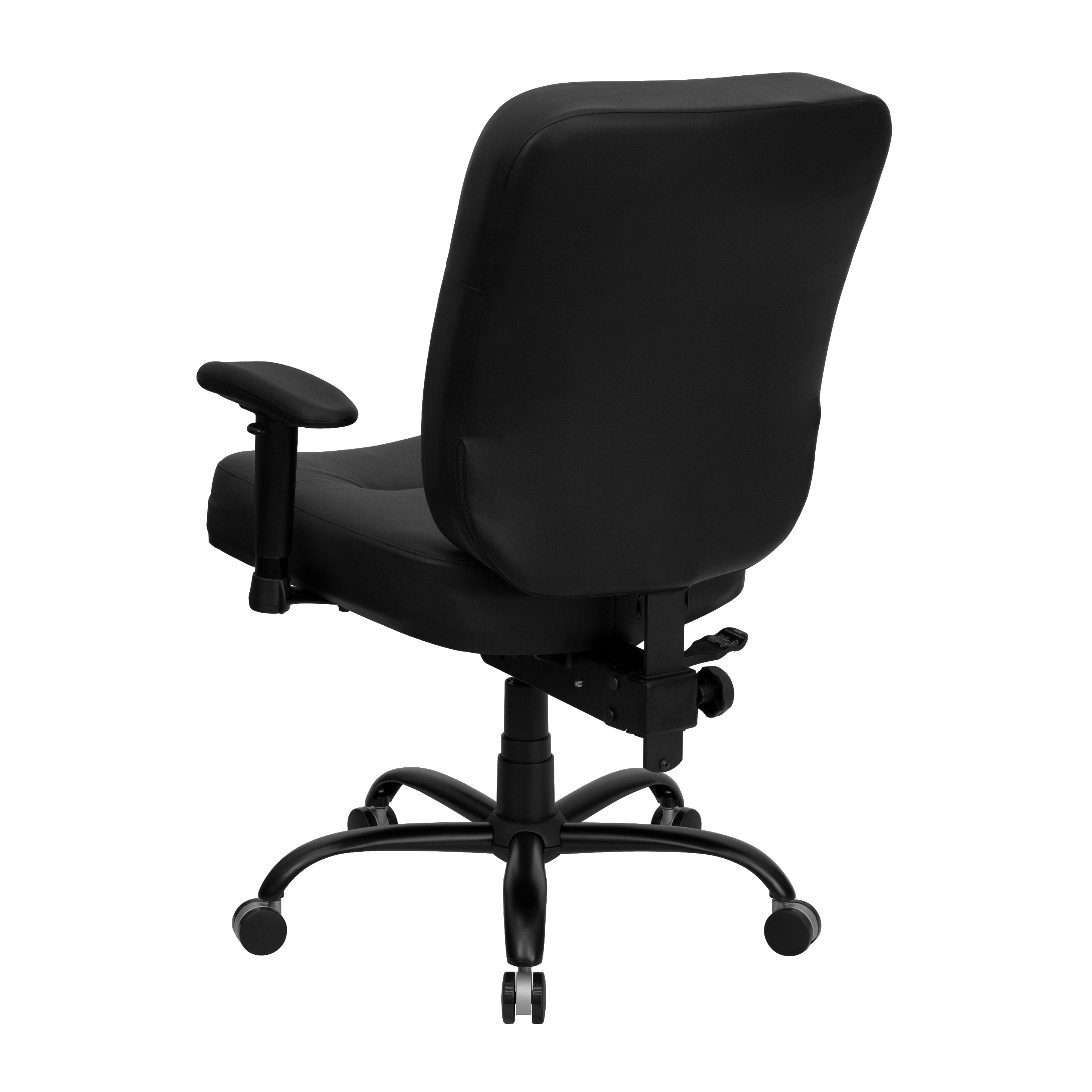 ErgoExec High-Back Black LeatherSoft Swivel Executive Chair with Adjustable Arms
