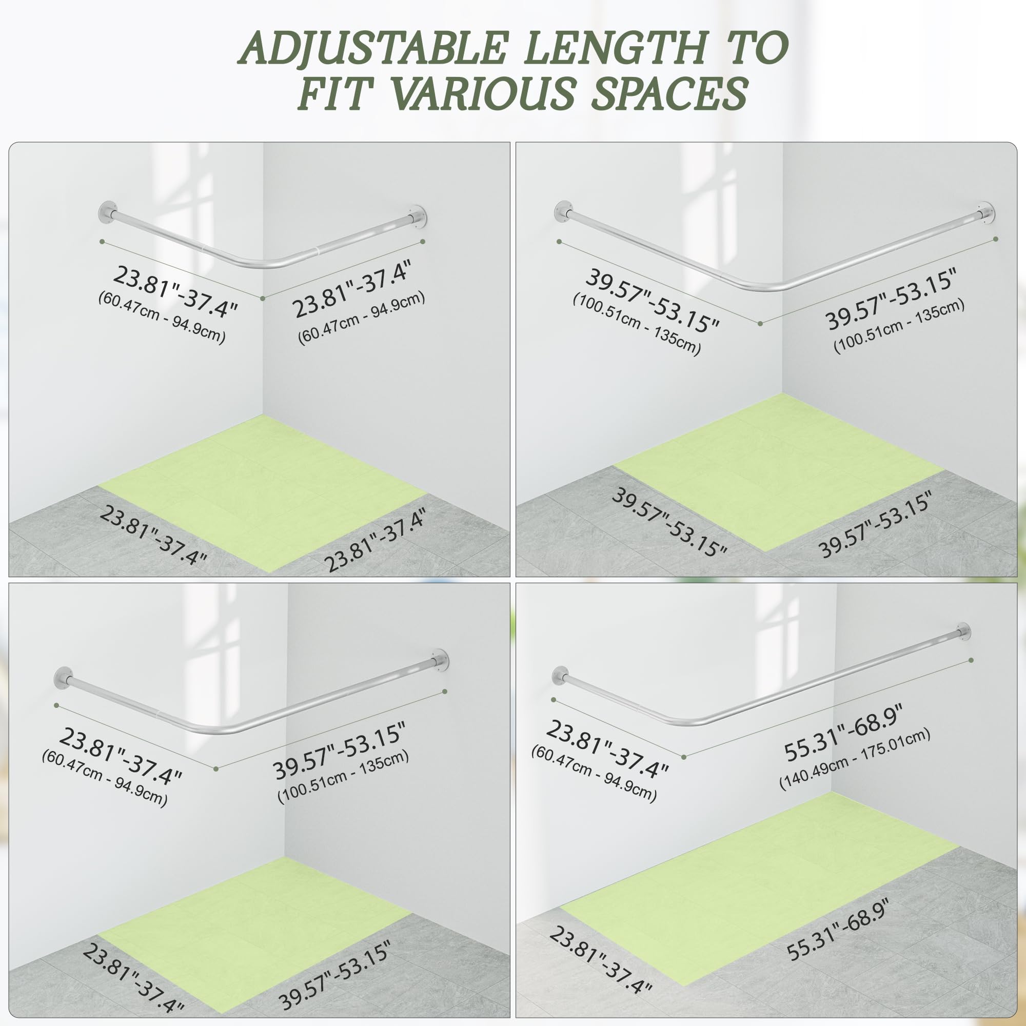 Aoibox LABRPHVD Shower-Rods - View #2