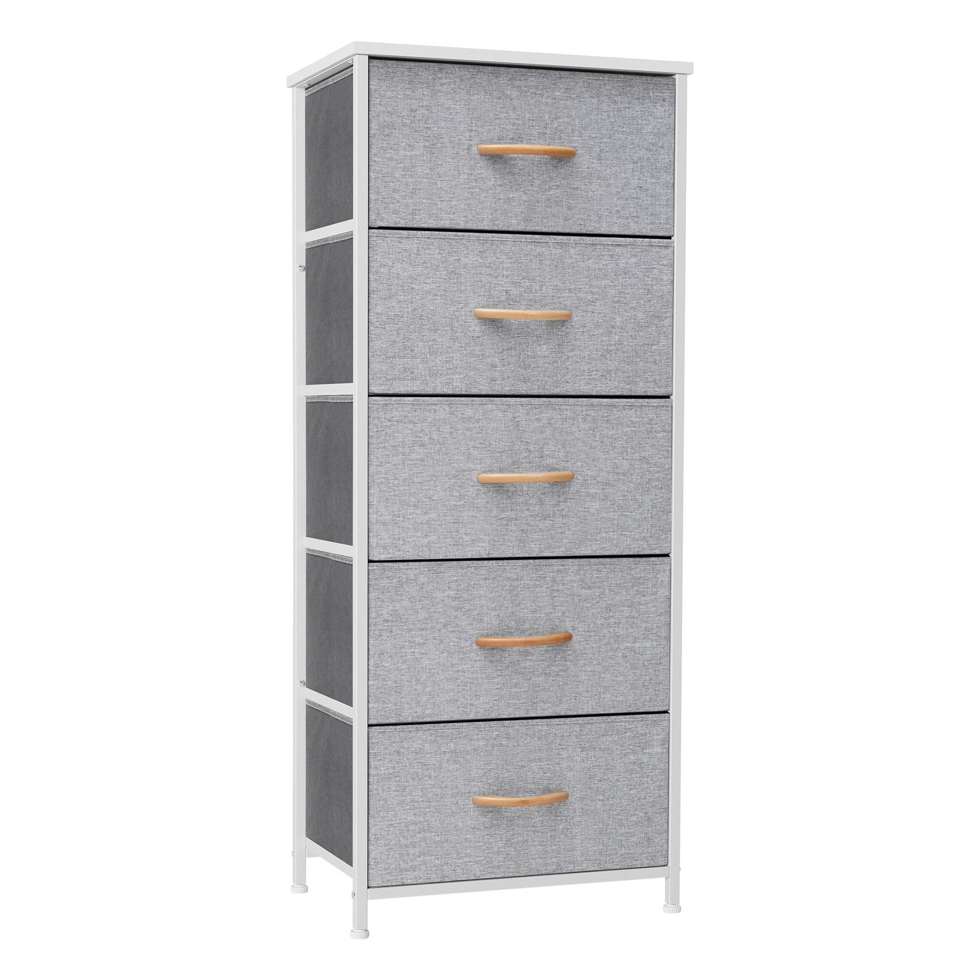 CloudFly Dresser storage tower Light Gray 5 -Drawer Standard dresser #CL-HD003LGY