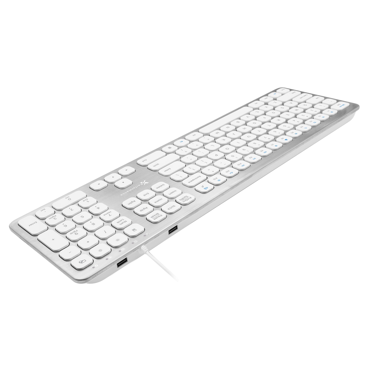 vejledning prinsesse bold Macally X9 Performance Slim Wired Keyboard for Laptop or Desktop - Designed  for Windows PC - Convenient Full Size 110 Key Layout with 17 Shortcuts and  2 Port USB Hub - Plug
