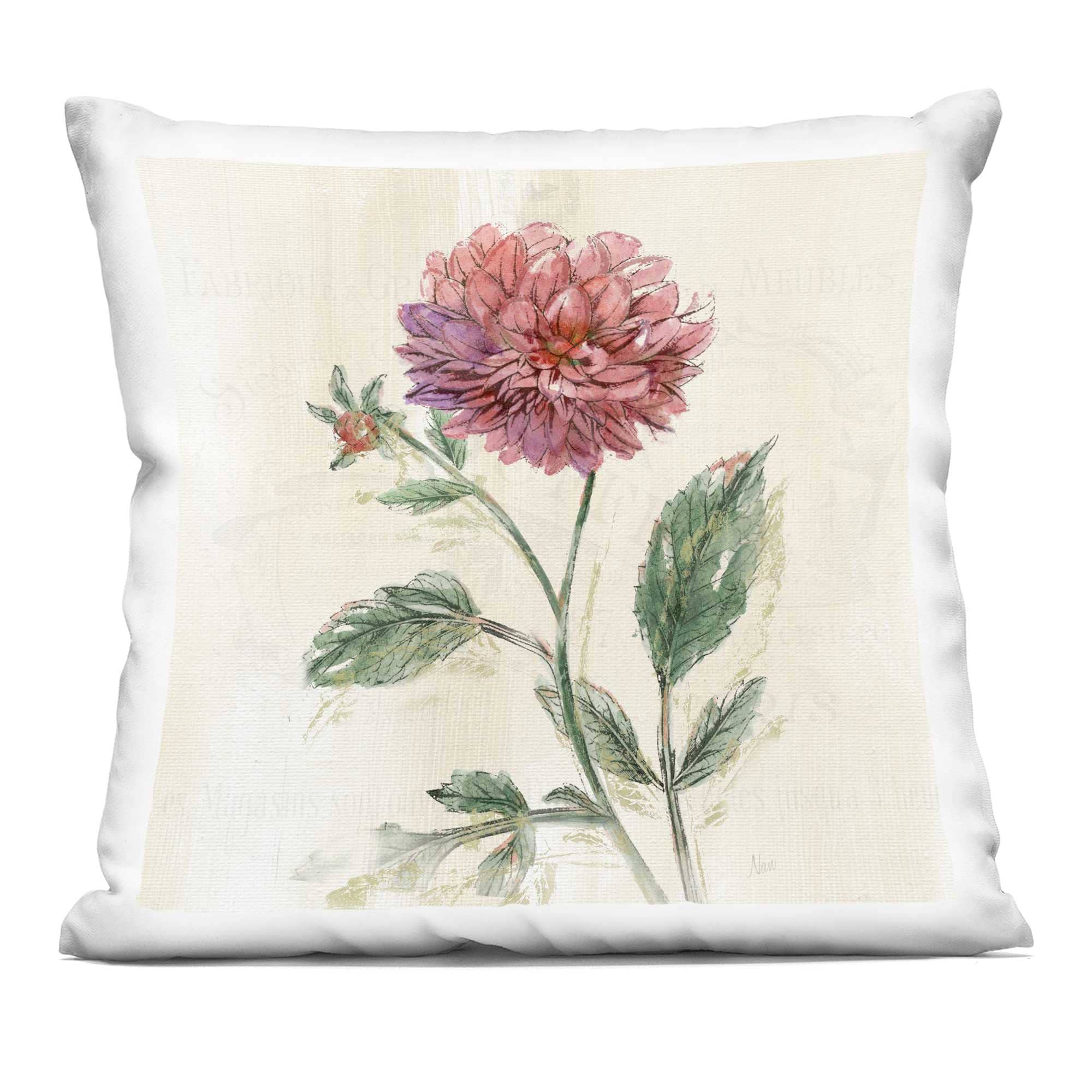 Stupell Industries  Pink Traditional Dahlia Bulb Decorative Printed Pillow Design by Nan