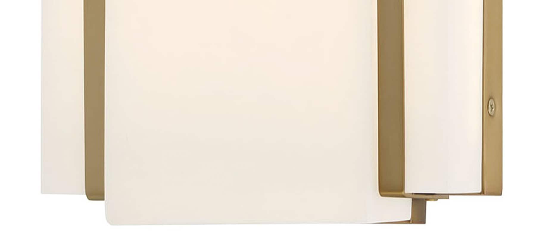 Soft Brass Dimmable LED Wall Sconce with White Faux Alabaster Shade