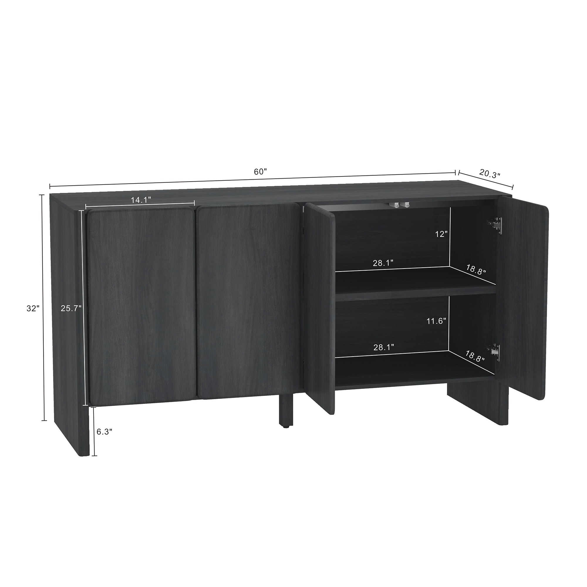 Manhattan Comfort SB008-GY Dining-Kitchen-Storarge - View #3