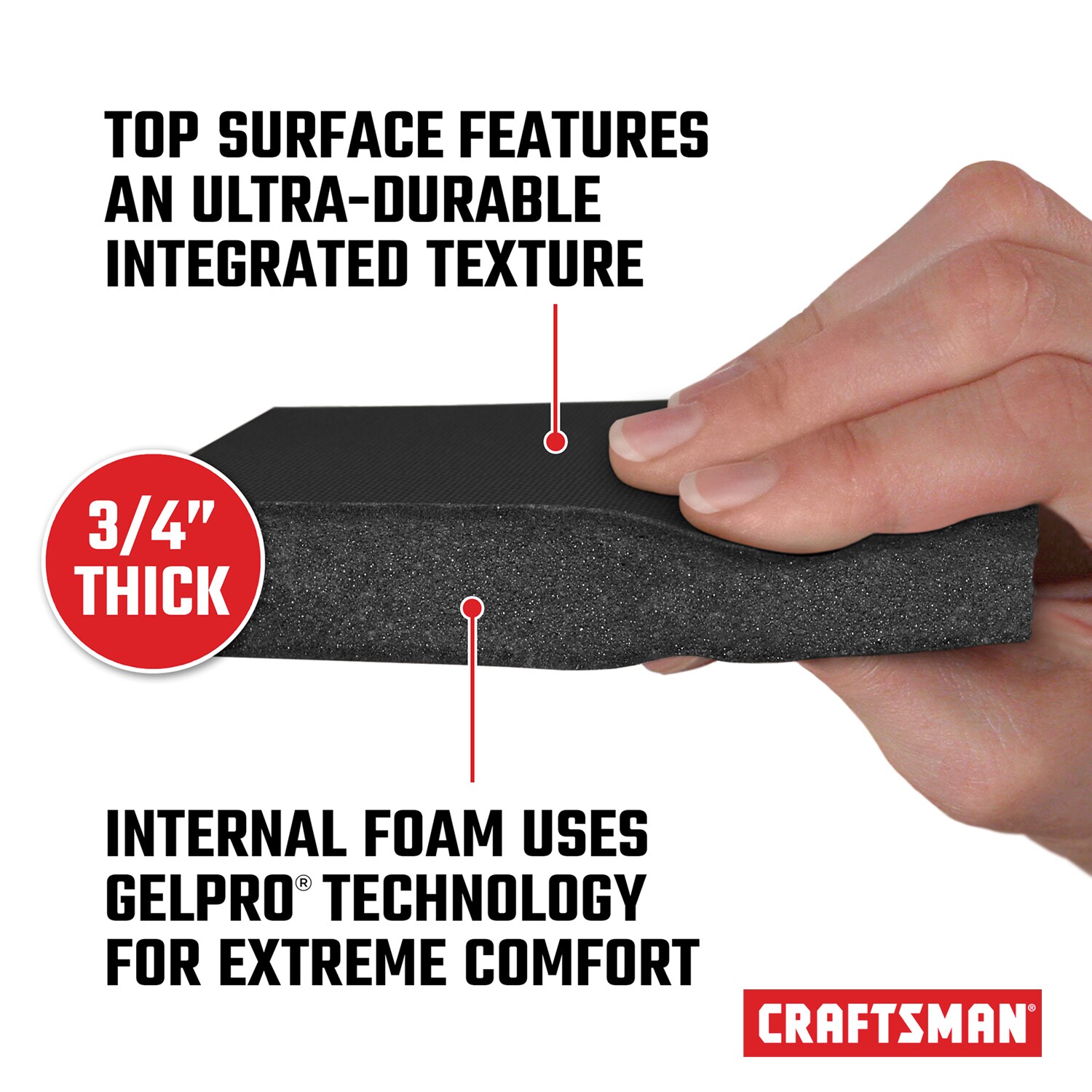 CRAFTSMAN 2-ft x 6-ft Black Rectangular Indoor Anti-fatigue Mat in