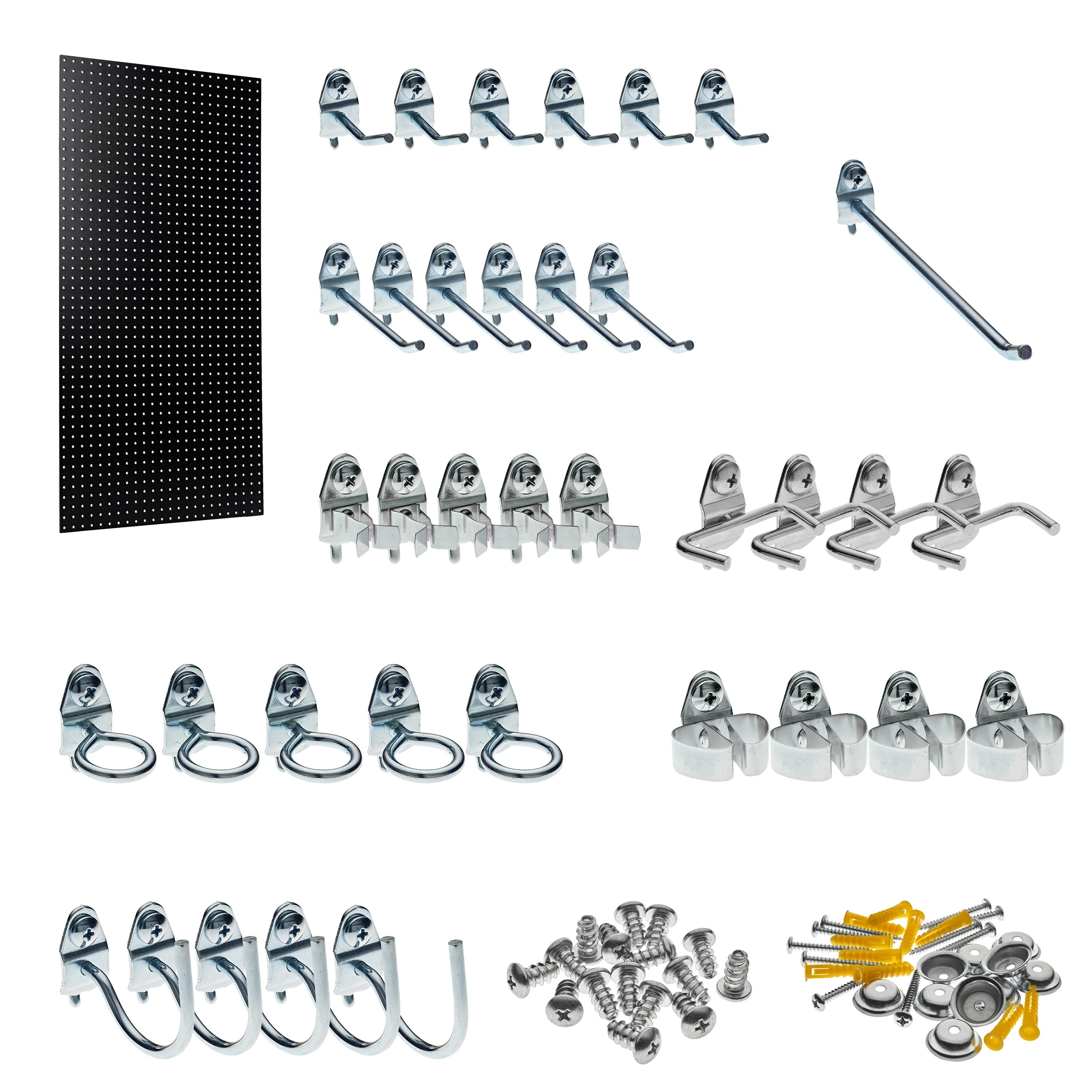 Triton Products PEG36-BLK 37 -Piece Hardboard Pegboard kit in Black 24-in W x 42-in H