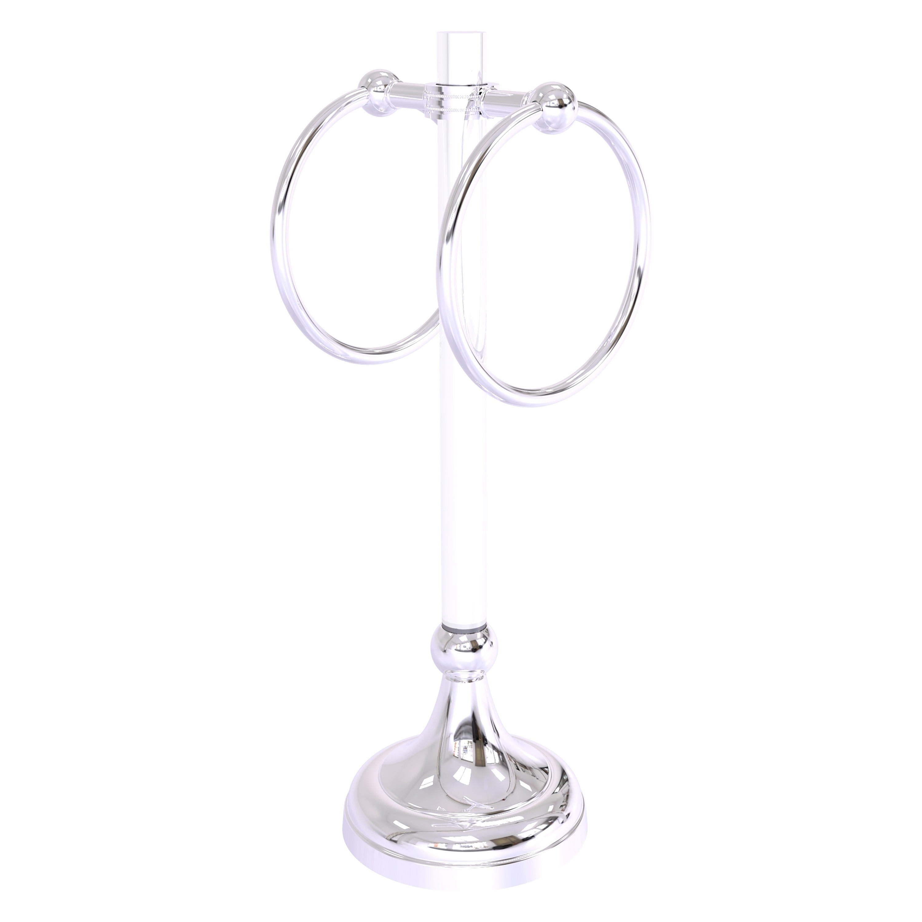 Allied Brass PG-TRSD-10-PC Pacific Grove Polished Chrome Freestanding countertop Double Towel Ring