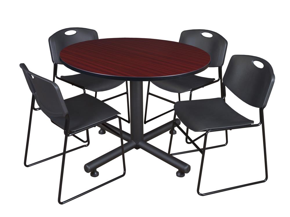 Regency TKB48RNDMH44BK Breakroom Brown 4-Person Training Table (48-in W x 29-in H)