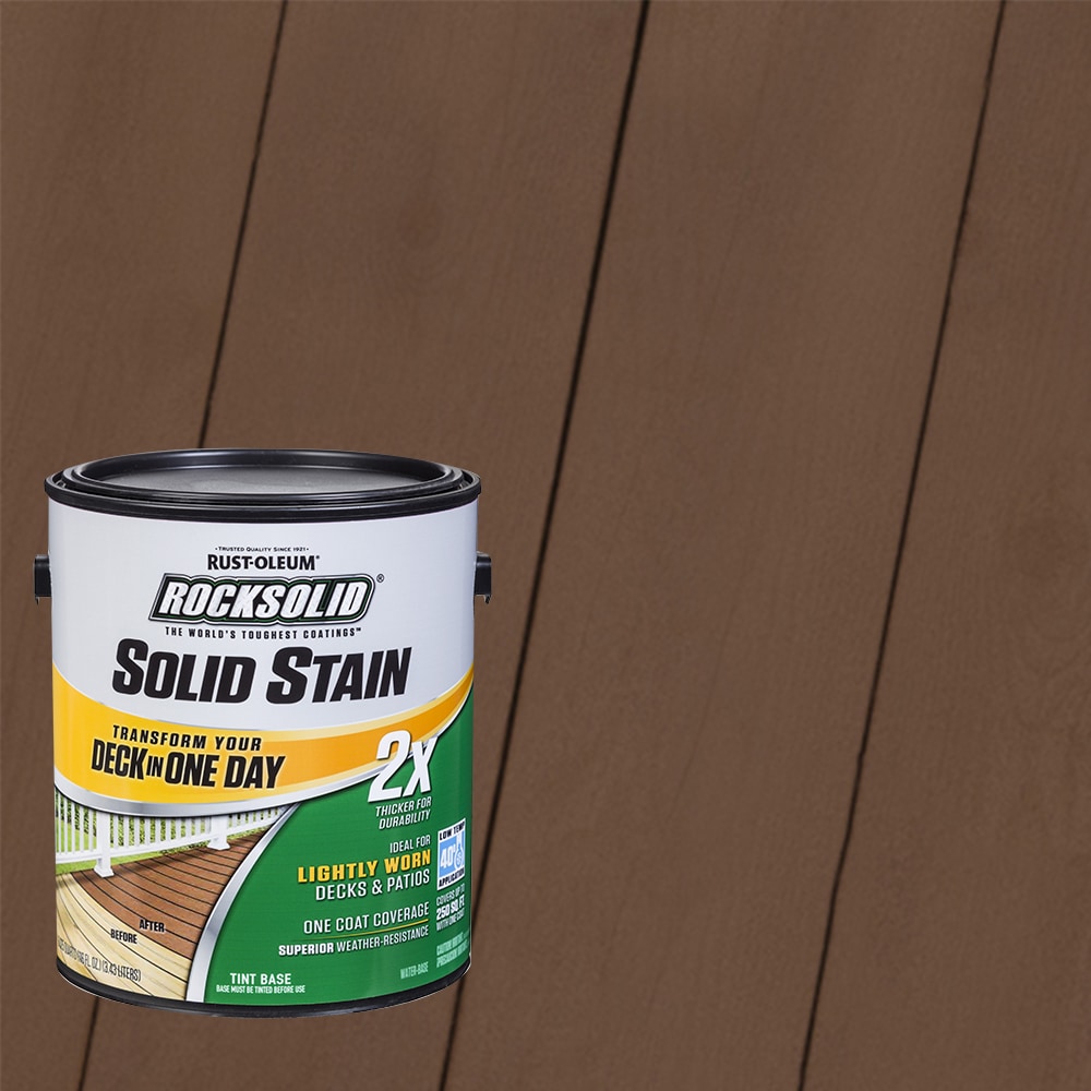 Rust-Oleum 319777T RockSolid 2X Solid Stain Pre-Tinted Russet Solid Exterior Wood Stain and Sealer in One ( 1-gallon )