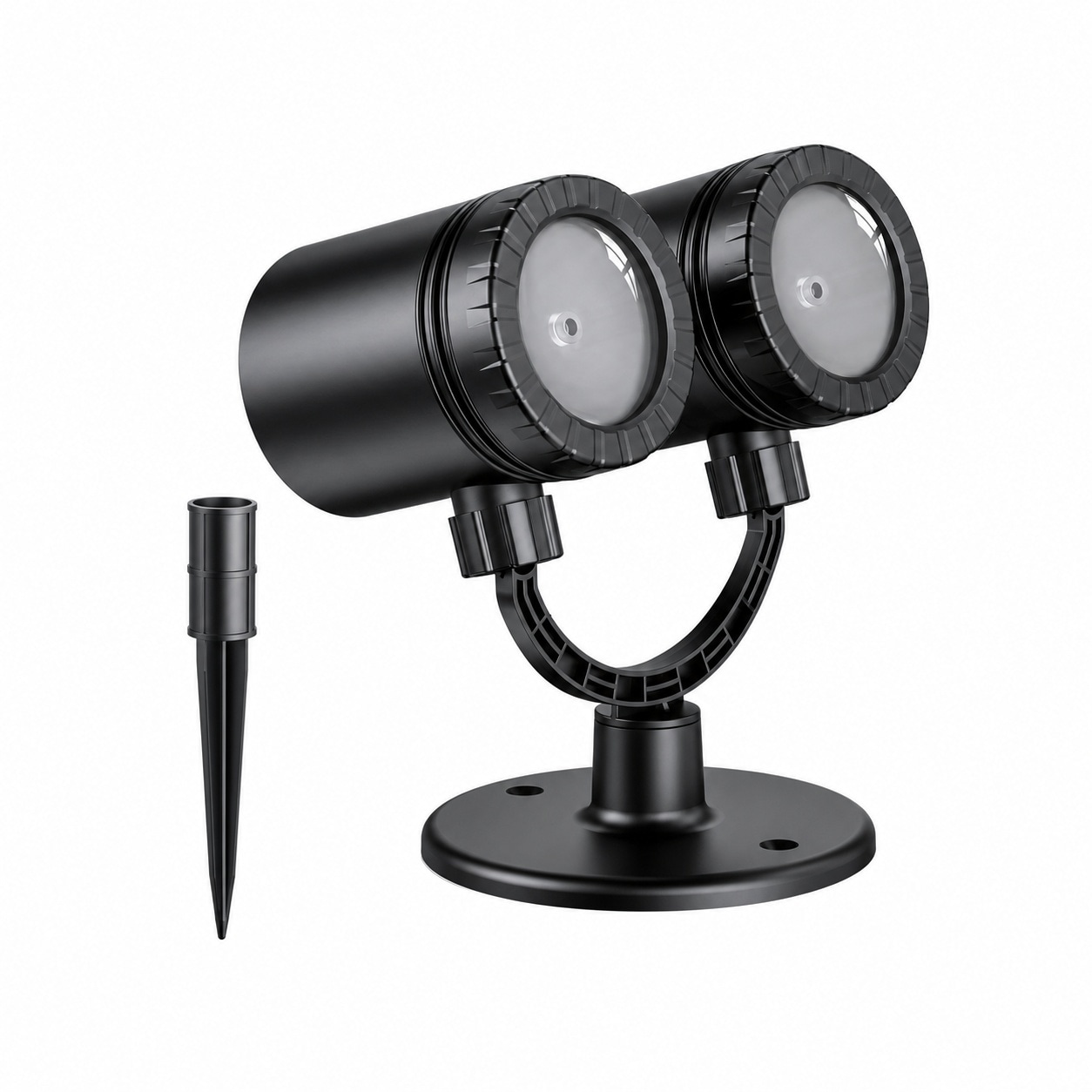 Etokfoks  5 5 in Black LED Christmas Snowflake Projector Light with Dual Heads for Outdoor Holiday Decor