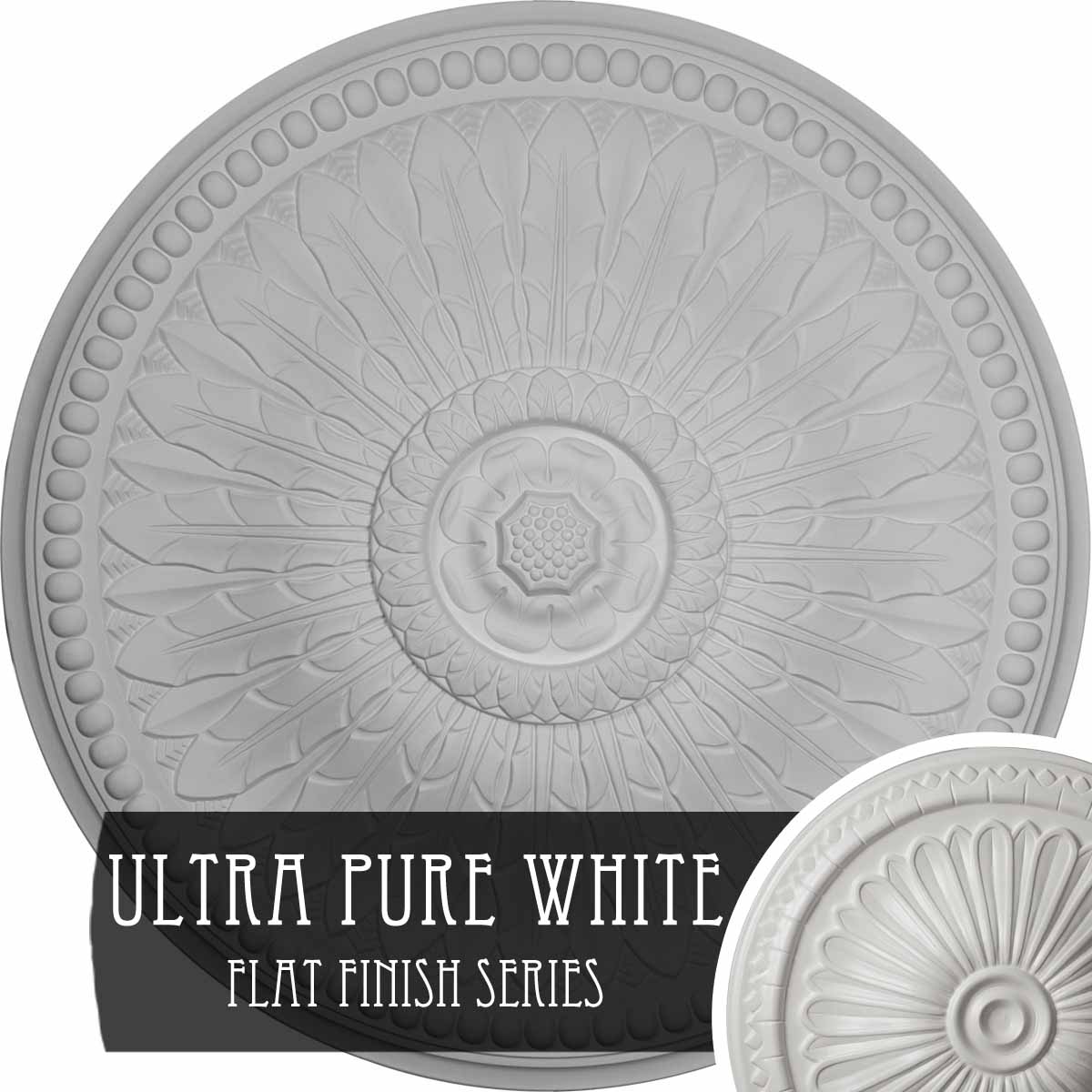 Ekena Millwork CM42SPUWF Springtime 42.5-in W x 42.5-in L Painted Ultra Pure White Polyurethane Whole Ceiling Medallion