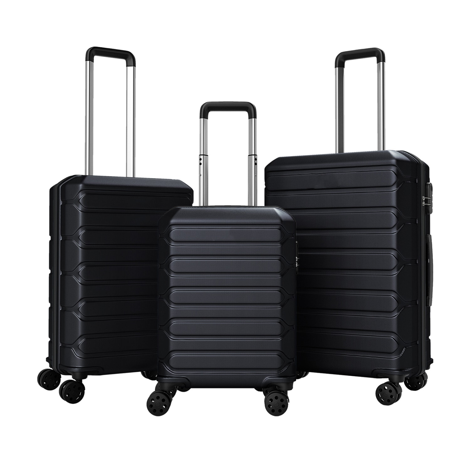 Slickblue 3 Piece Travel Luggage Set ABS Hardshell Suitcases Lightweight 8 Spinner Wheels Suitcases Business Trip Carry On Checked Bags in Multiple Color Options
