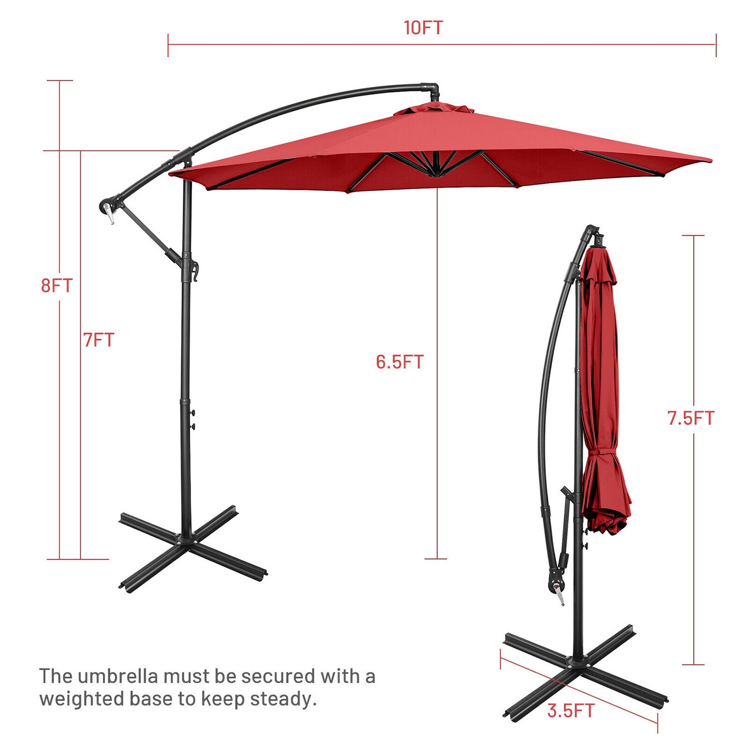 WELLFOR TDG10171RE Umbrellas-2 - View #7