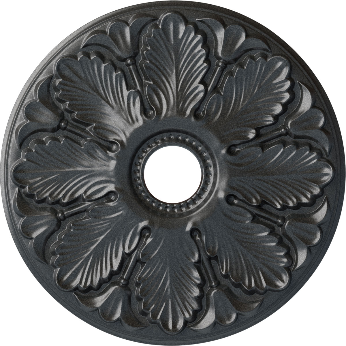Ekena Millwork CM24MIPES Milan 24.5-in W x 24.5-in L Painted Pewter Polyurethane Whole Ceiling Medallion