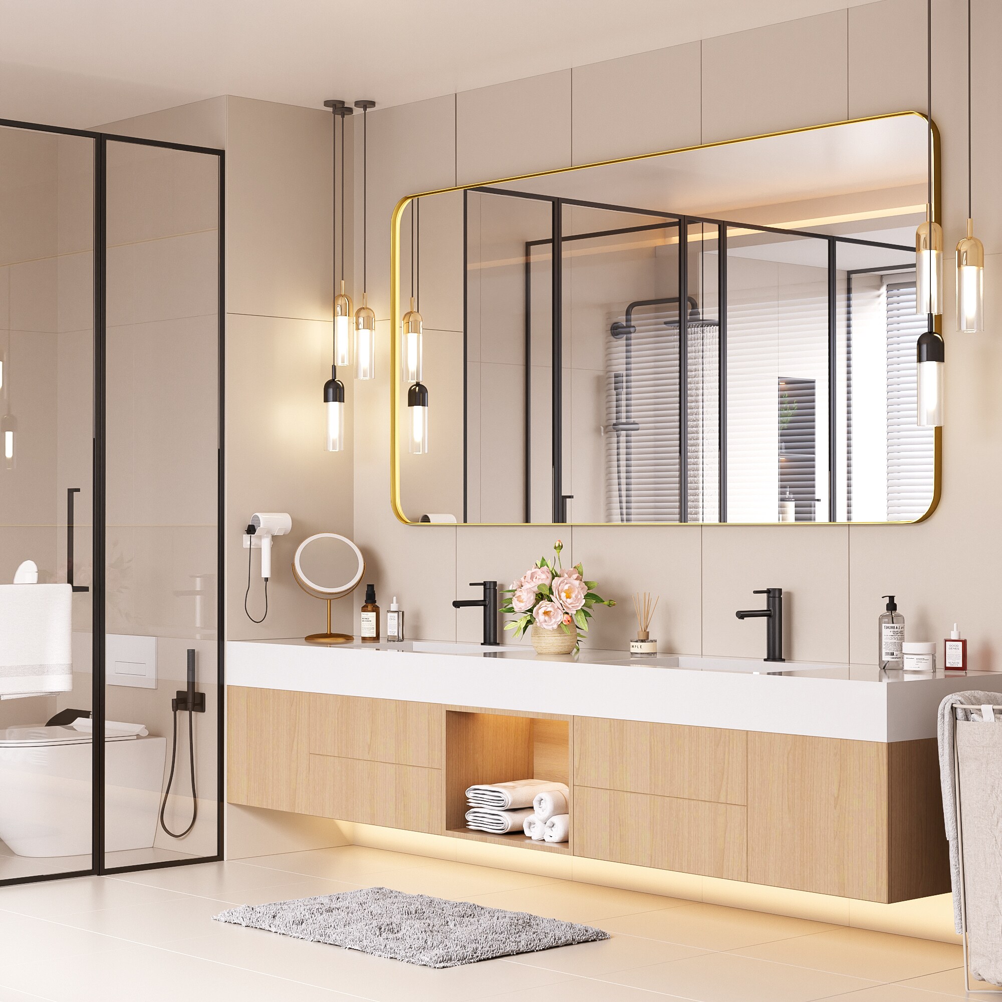LOVMOR Y-TM7236-G Framed-Bath-Mirrors - View #2